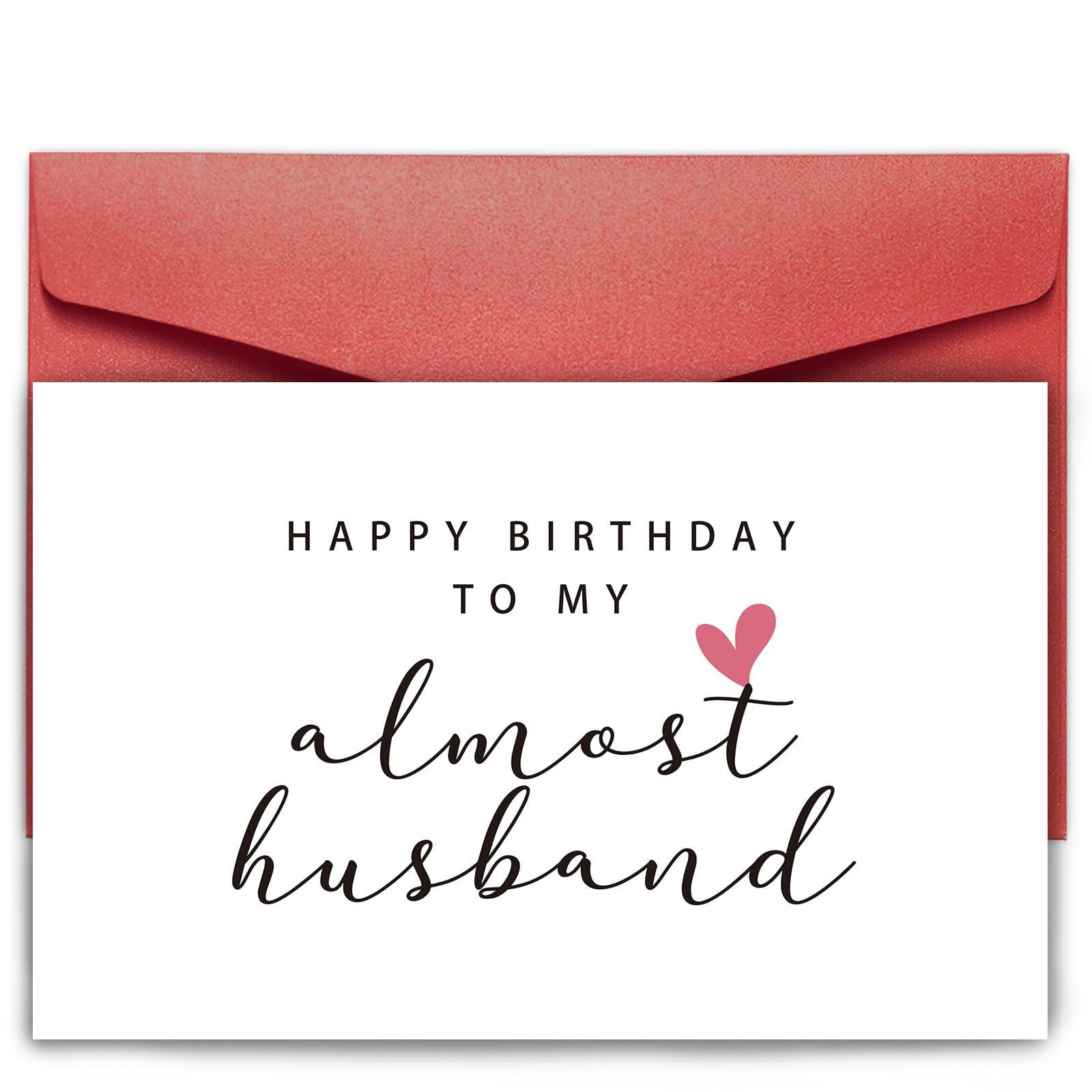 SuperShunhu Happy Birthday Card for Fiance, Fiance Birthday Card Gift for Him, Future Husband Birthday Card, Happy Birthday to My Almost Husband