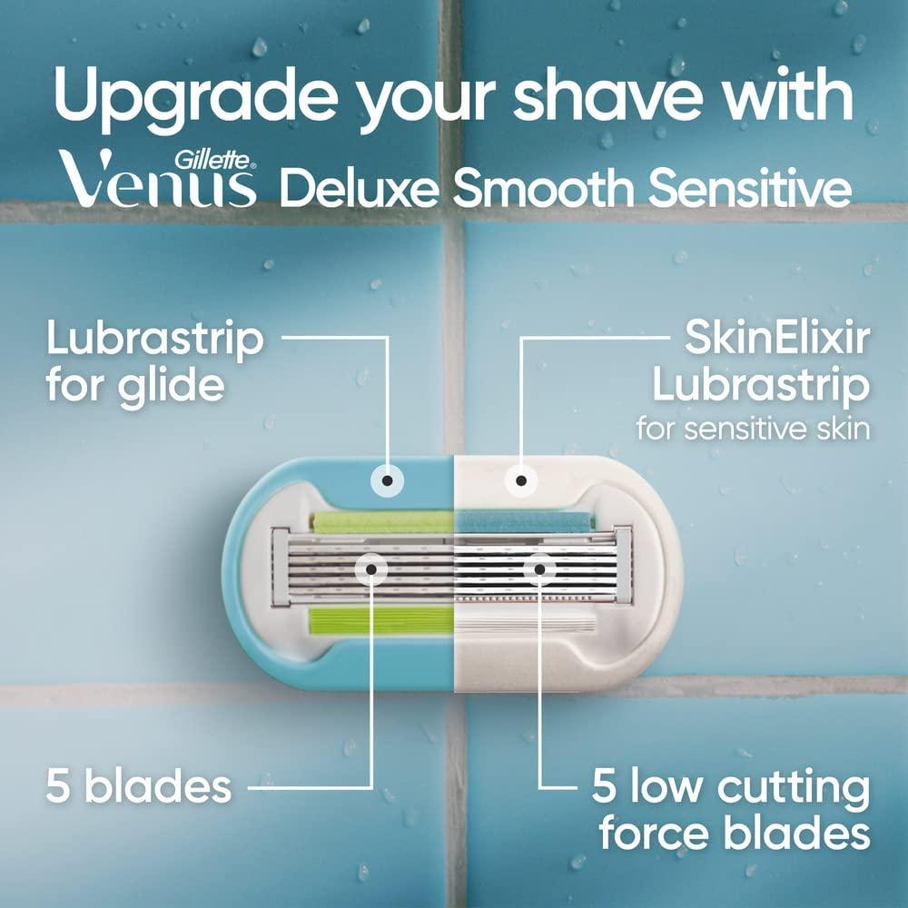 Gillette Venus Womens Razor Blade Refills, Venus Extra Smooth 4 Count and Venus Deluxe Smooth Sensitive 2 Count, 6 Total Refills - Image 6