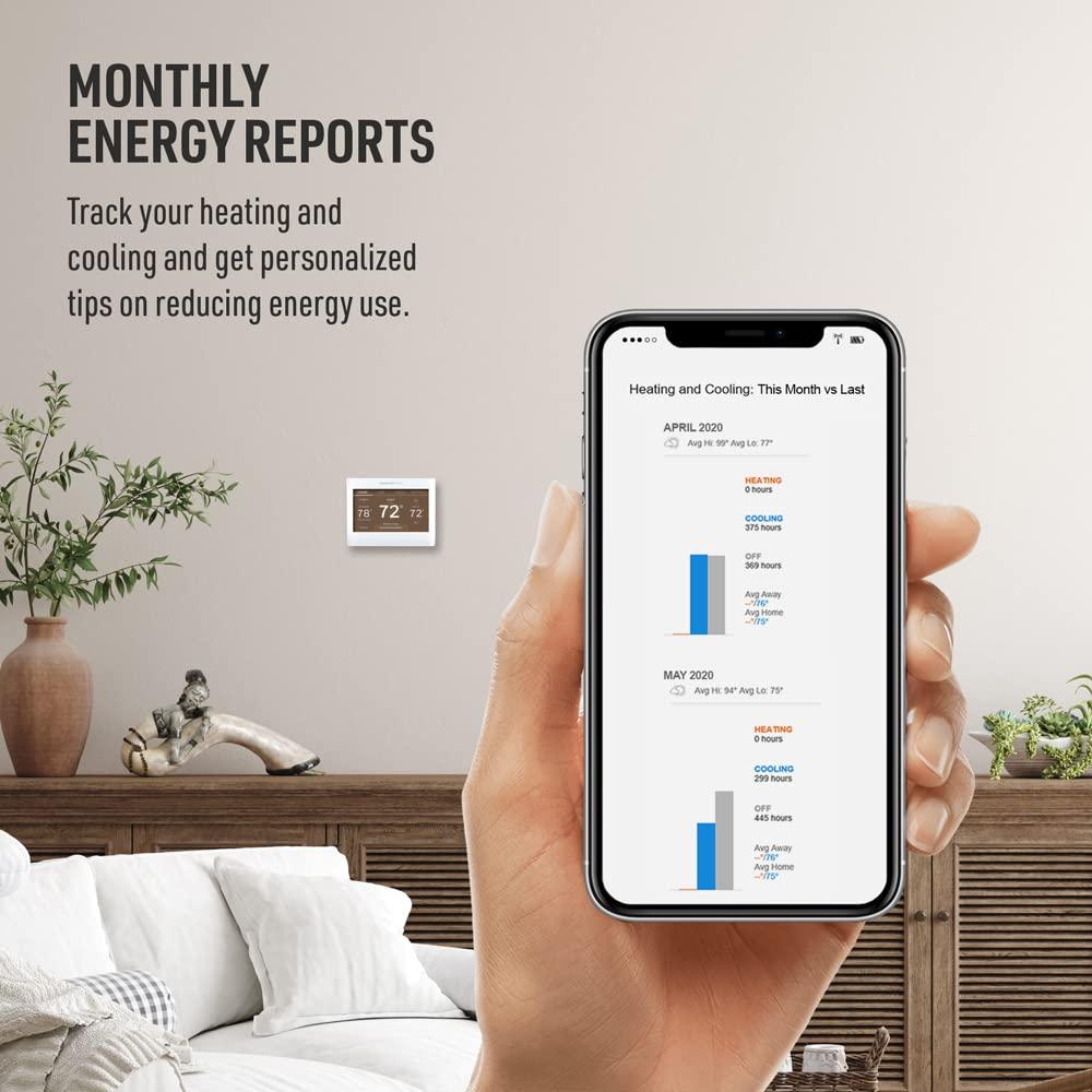 Honeywell Home Smart Color Wi-Fi Programmable Touch Screen Thermostat, Energy Star, Alexa Ready, White - C-Wire Required, Not Compatible with Line Volt Heating, RTH9600WF - Image 9
