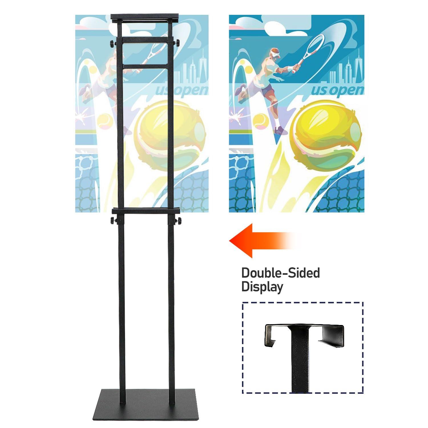 AceShow Poster Stand for Display, Adjustable Sign Holder Stand with Heavy Duty Pedestal, Stand Up Banner Sign for Floor, Height Up to 80 inch, Double-Sided Signage with Non-Slip Mat (4 Pack) - Image 4