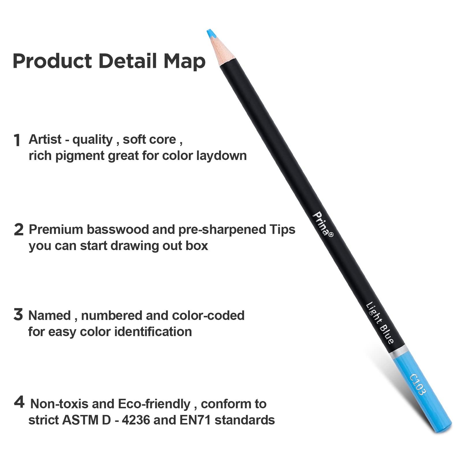 PRINA Art Supplies 120 Colors Colored Pencils Set for Adults Coloring Books with Sketchbook, Professional Vibrant Artists Coloring Pencils for Drawing Sketching Blending Shading, Soft Core Oil Based - Image 8