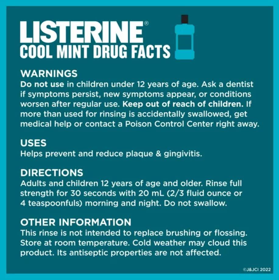 Listerine Mint (1.5l) Size 50.7z Listerine Cool Mint Antiseptic Mouthwash - Image 6