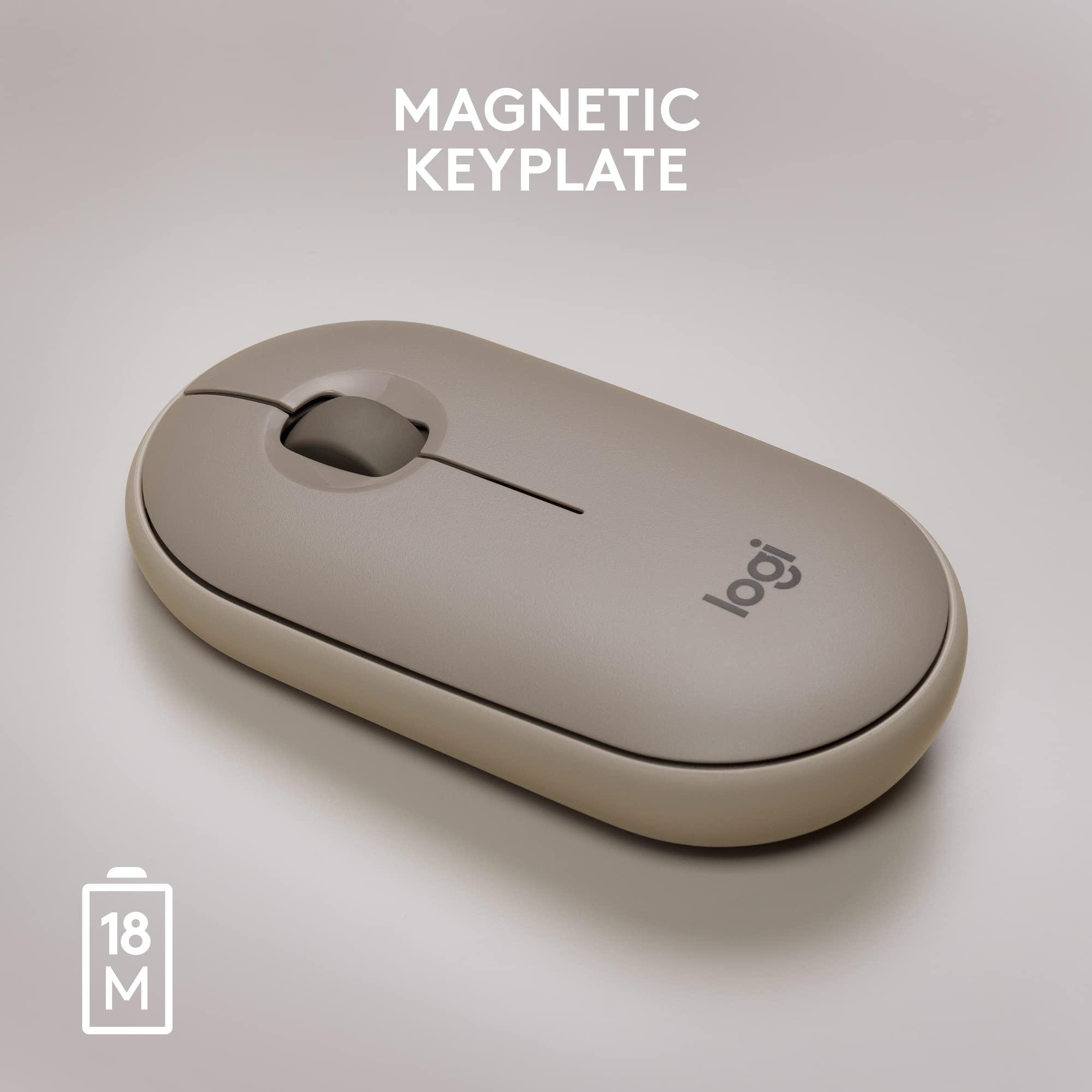 Logitech Pebble Wireless Mouse with Bluetooth or 2.4 GHz Receiver, Silent, Slim Computer Mouse with Quiet Clicks, for Laptop/Notebook/iPad/PC/Mac/Chromebook - Sand - Image 7