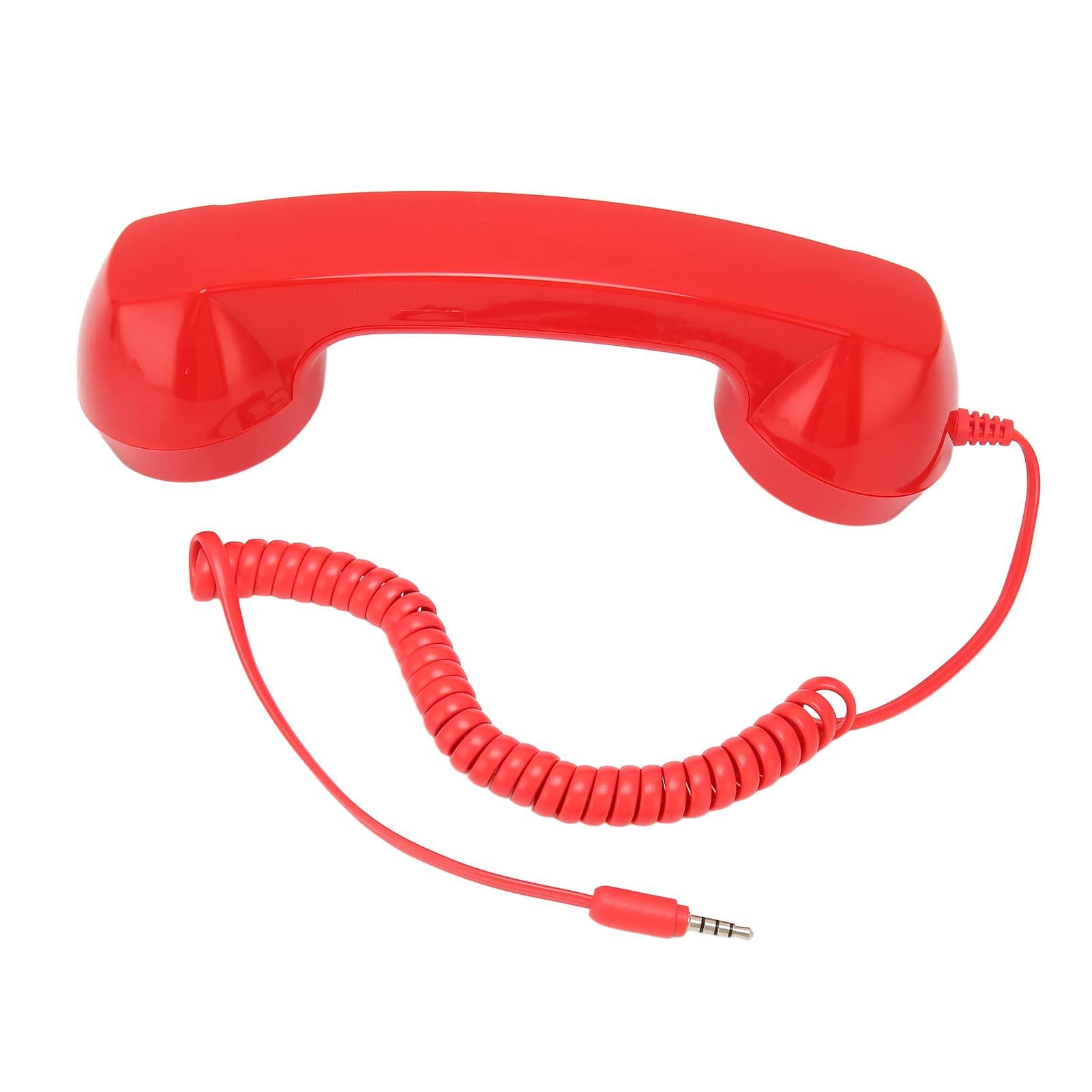 3.5mm Retro Phone Handset, Vintage Retro Telephone Handset, ABS Cell Phone Handset Receiver, for Cell Phones with 3.5mm Port (Red) - Image 5