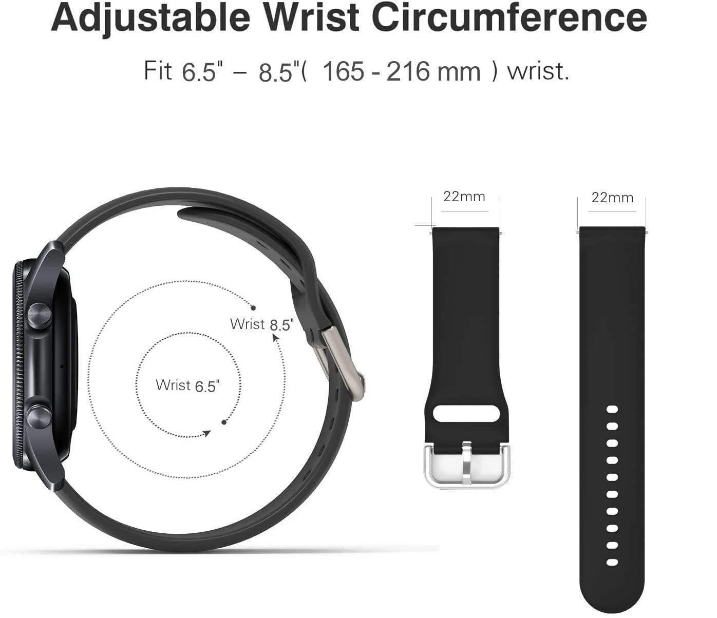 Replacement Band Compatible for Samsung Galaxy Watch 46mm/Gear S3 Frontier/Classic,12 Pack 22mm Watch Bands Soft Silicone Sport Watch Strap Wristband for Samsung Galaxy Watch 3 45mm for Women Men - Image 3