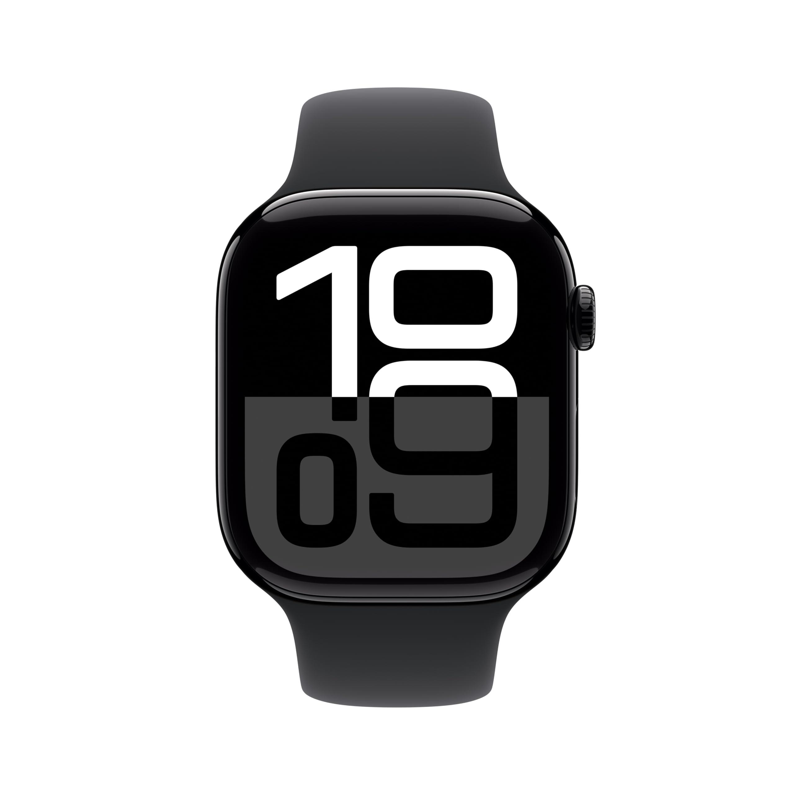 Apple Watch Series 10 [GPS 46mm case] Smartwatch with Jet Black Aluminium Case with Black Sport Band - M/L. Fitness Tracker, ECG App, Always-On Retina Display, Water Resistant - Image 3