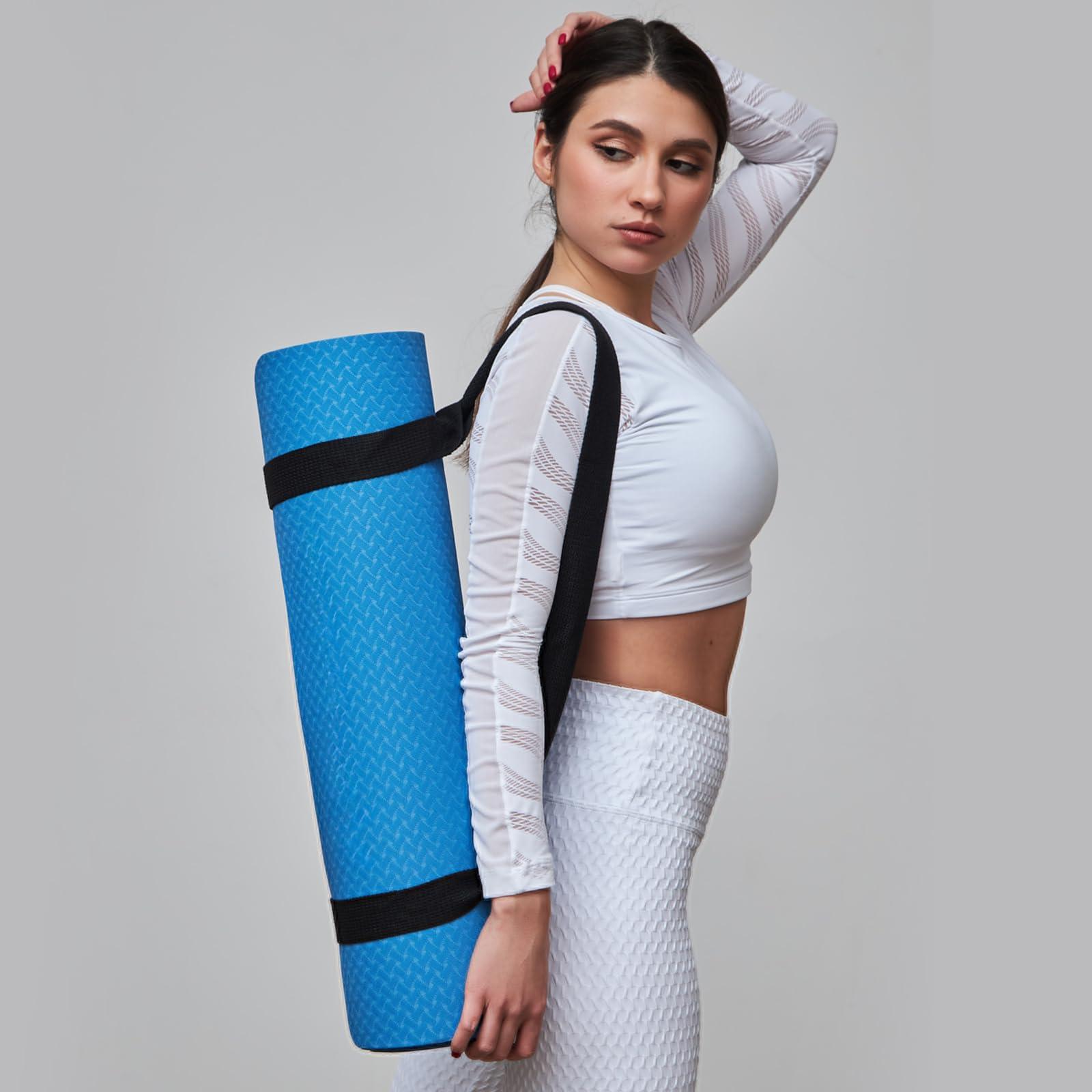 Black Yoga Mat Straps, Yoga Strap for Carrying Mat Multi-purpose Yoga Mat Holder Sling Adjustable Straps Yoga Mat Holder Sling for Most Size Mats (Yoga Mat Not Included) - Image 7