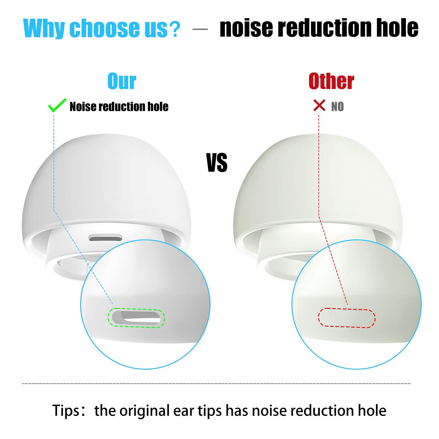 [3 Pairs] Replacement Ear Tips for AirPods Pro and AirPods Pro 2nd Generation with Noise Reduction Hole, 3 in 1 Cleaner Kit for AirPods 1 2 3 Pro/Pro 2, Silicone Ear Tips for AirPods Pro (S/M/L) - Image 5