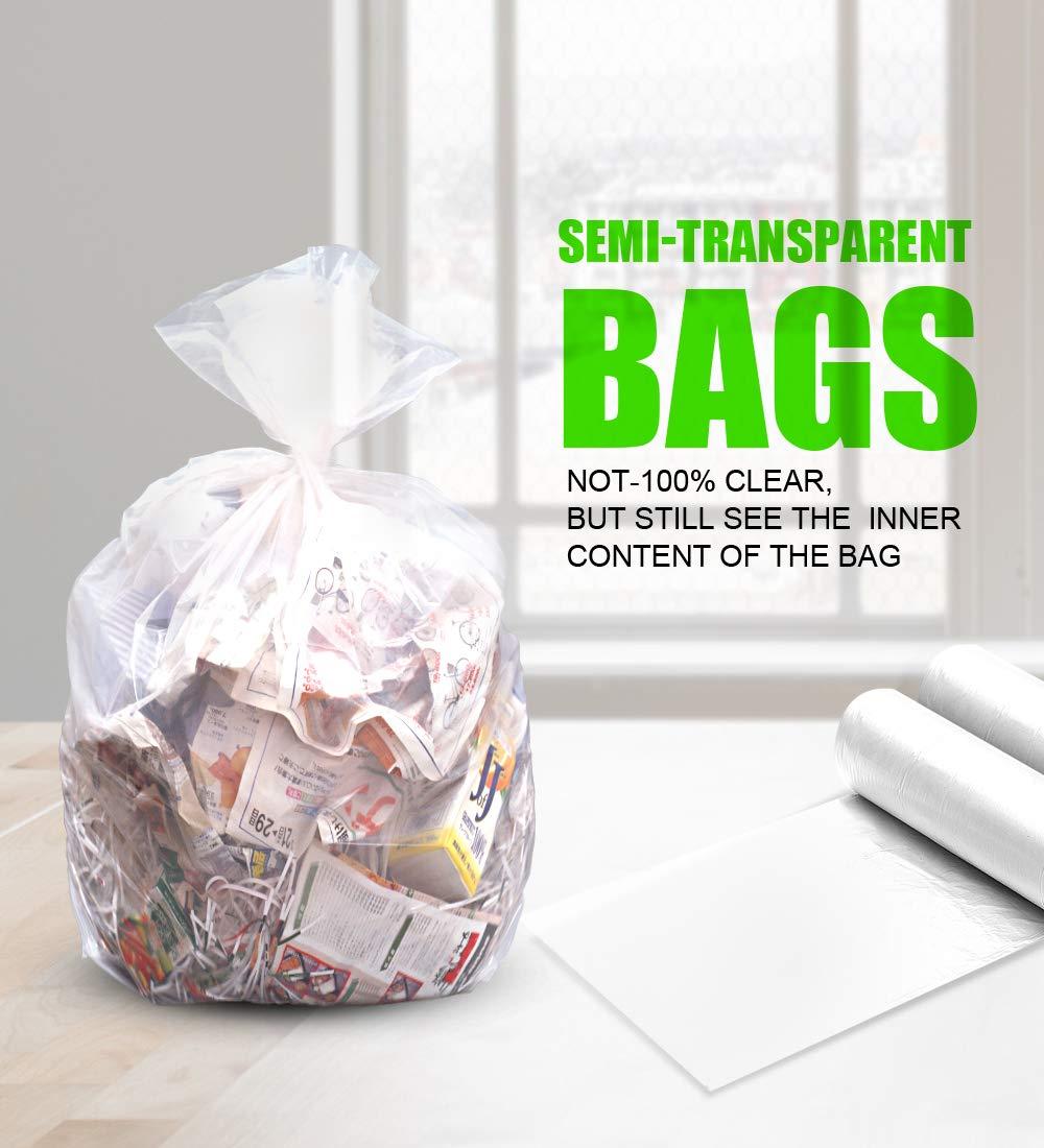 FORID 13 Gallon Trash Bags - Clear Plastic Garbage Bags Medium Tall Trash Can Liners for Kitchen Office Home Waste Bins Unscented One Box with 5 Roll 110 Count 55 Liter - Thick & Durable Trash Bag - Image 3