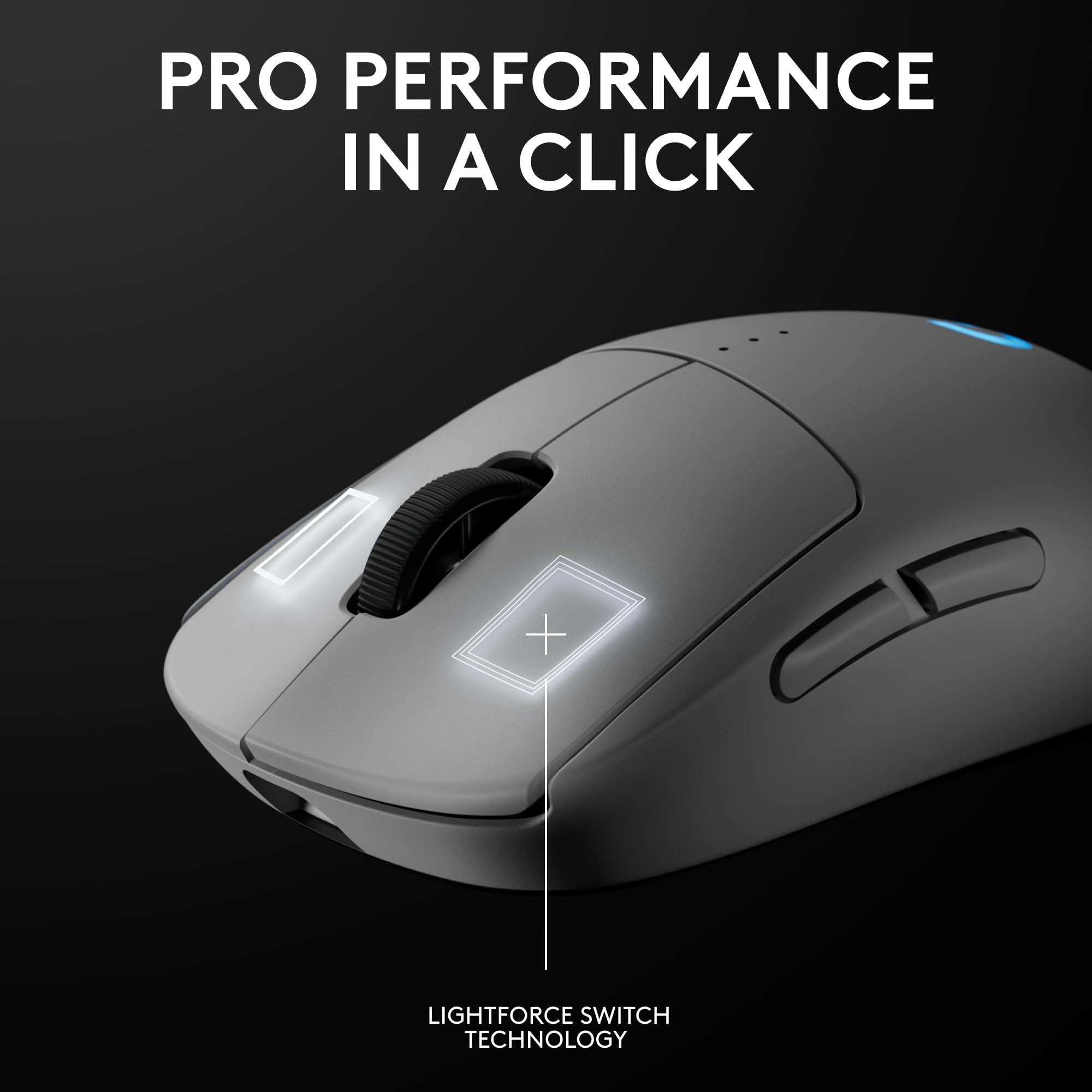 Logitech G PRO 2 Lightspeed Wireless Gaming Mouse, Right- or Left-Handed Mouse with up to 4 Customizable and Switchable Magnetic Side Buttons, 44K DPI Sensor, USB-C Charging, for PC/Mac - White - Image 6
