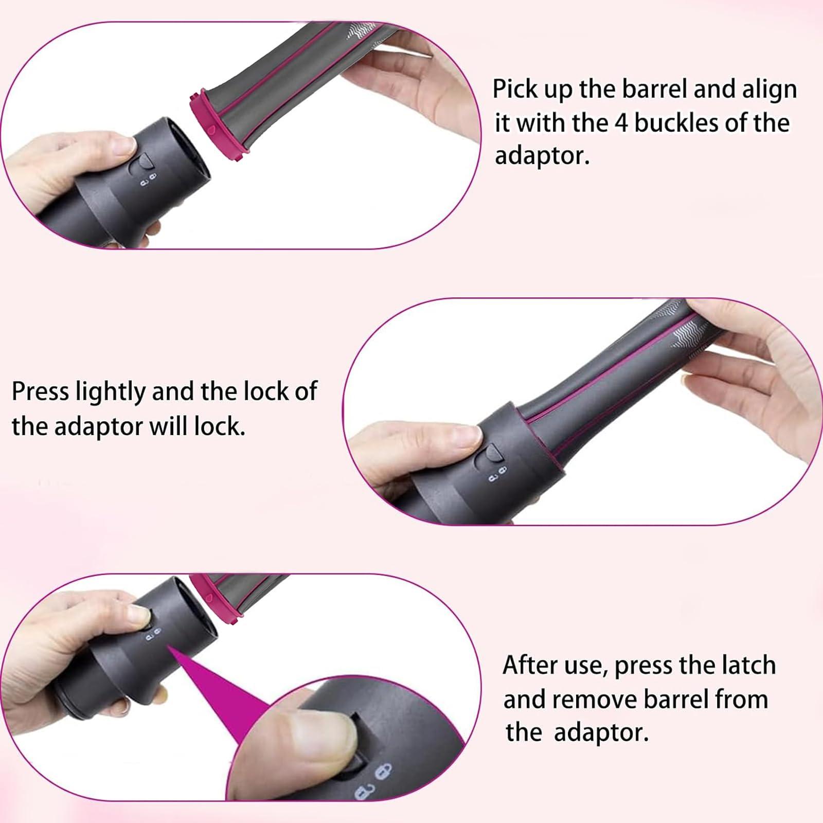 Hair Curling Barrel Volumizing Brush Attachments with Adaptor for Dyson Hair Dryer Converting to Hair Styler, for Dyson for Airwrap Styler - Image 2