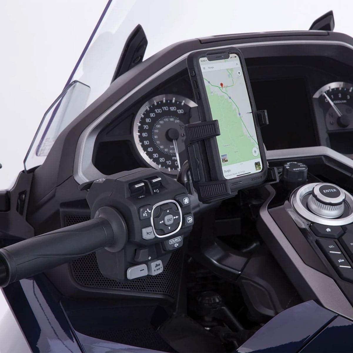 Ciro Goldstrike Smartphone Holder with Black Left Side Accessory Mount for Gold Wing - Image 3
