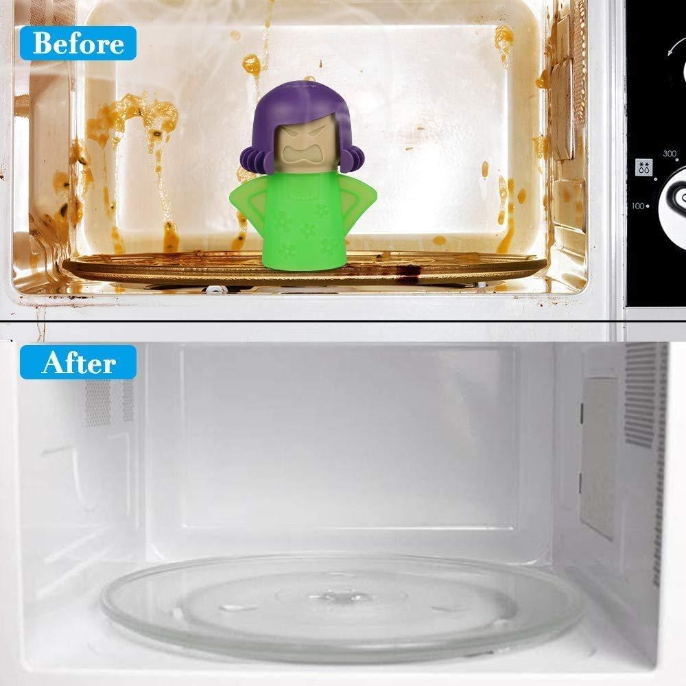 Abnaok Microwave Cleaner, 2 PCS Angry Mama Microwave Cleaner Microwave Oven Steam Cleaner Easily Clean in Minutes Cleans Add Vinegar and Water for Home or Office with English Manual - Image 4