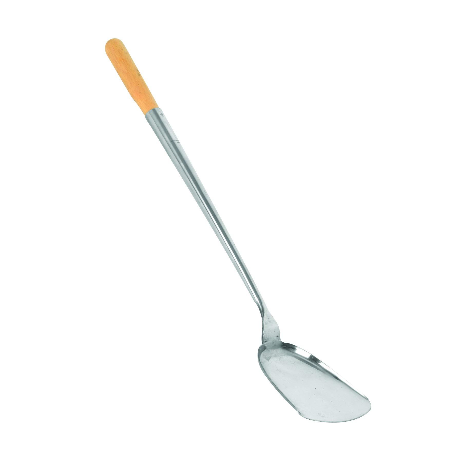 Thunder Group SLSPA001 Chinese Turner/Shovel, 4-1/2" x 4-1/2" Shovel, 19-1/2" Long, Wood Handle, Stainless Steel, Pack of 25