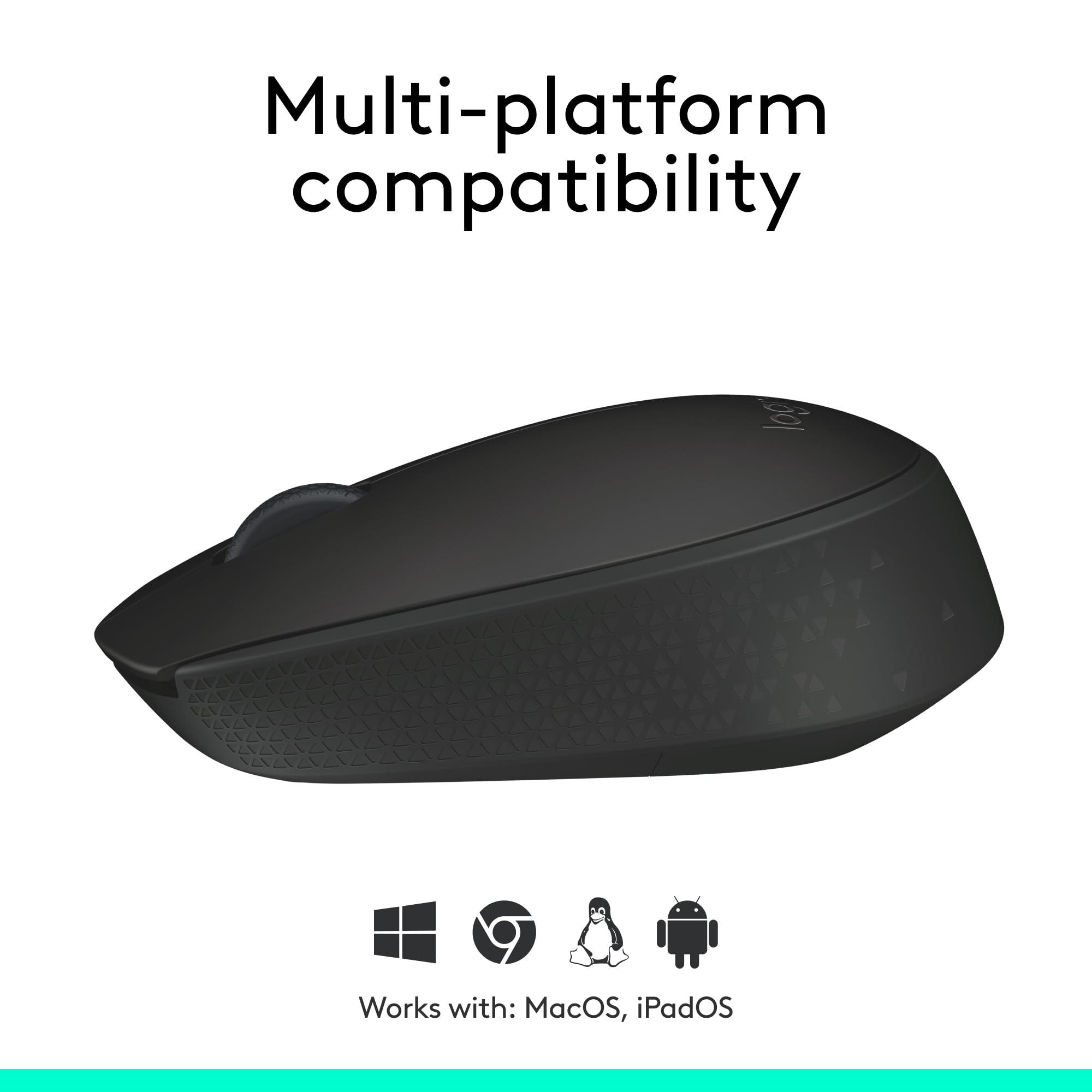 Logitech M170 Wireless Mouse for PC, Mac, Laptop, 2.4 GHz with USB Mini Receiver, Optical Tracking, 12-Months Battery Life, Ambidextrous - Black - Image 6