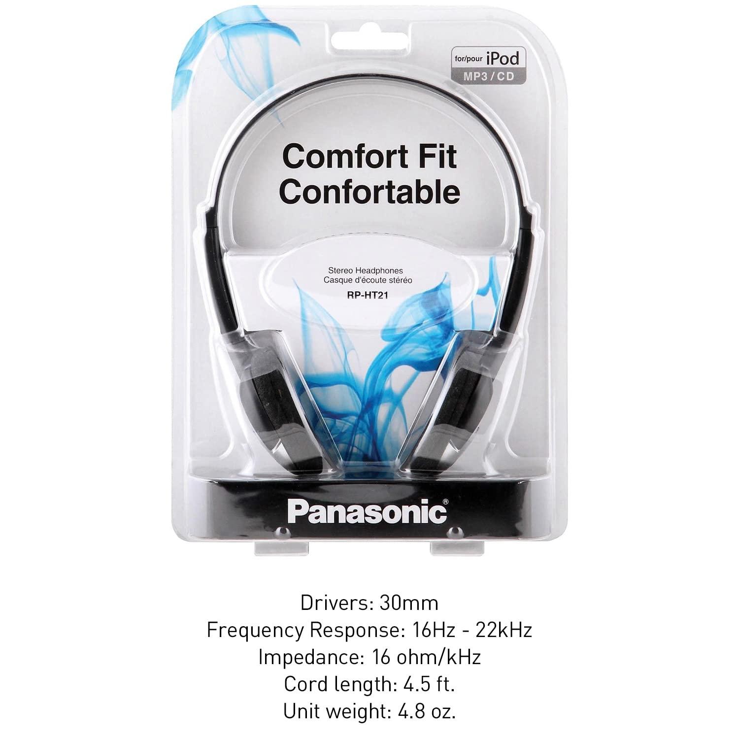 Panasonic Headphones On-Ear Lightweight with XBS RP-HT21 (Black & Silver) - Image 8