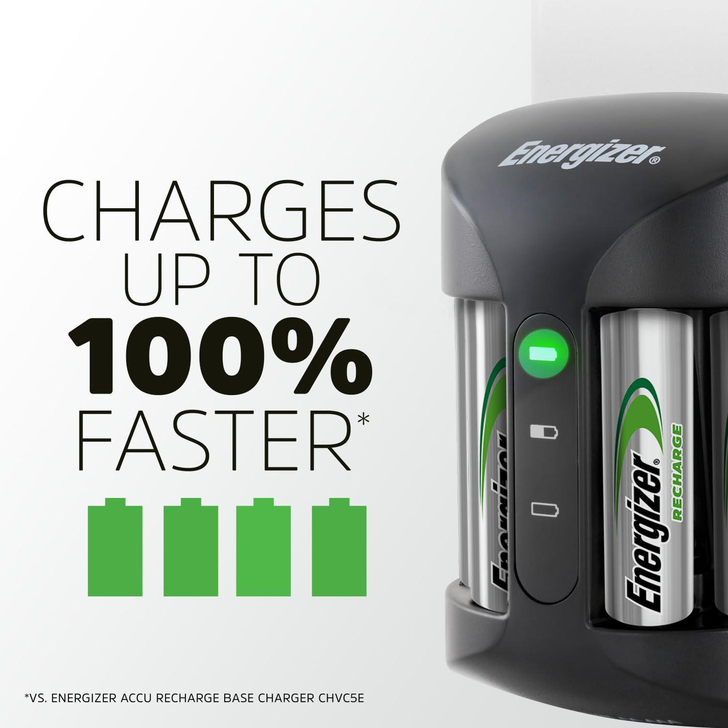 Energizer Recharge Pro Rechargeable AAA and AA Battery Charger With 4 NiMh Rechargeable AA Batteries, Provides a Full Charge in 3 Hours - Image 5