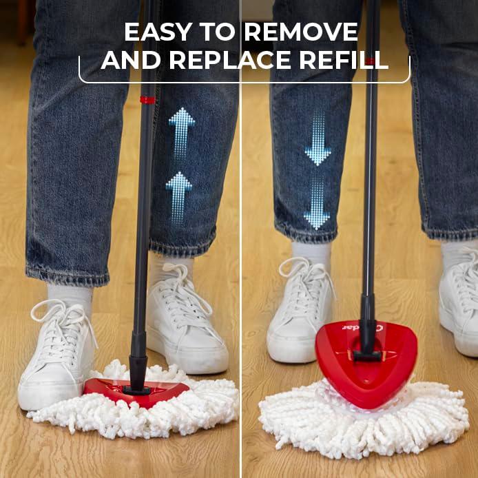 O-Cedar Easywring Microfiber Spin Mop & Bucket Floor Cleaning System with 3 Extra Refills - Image 4