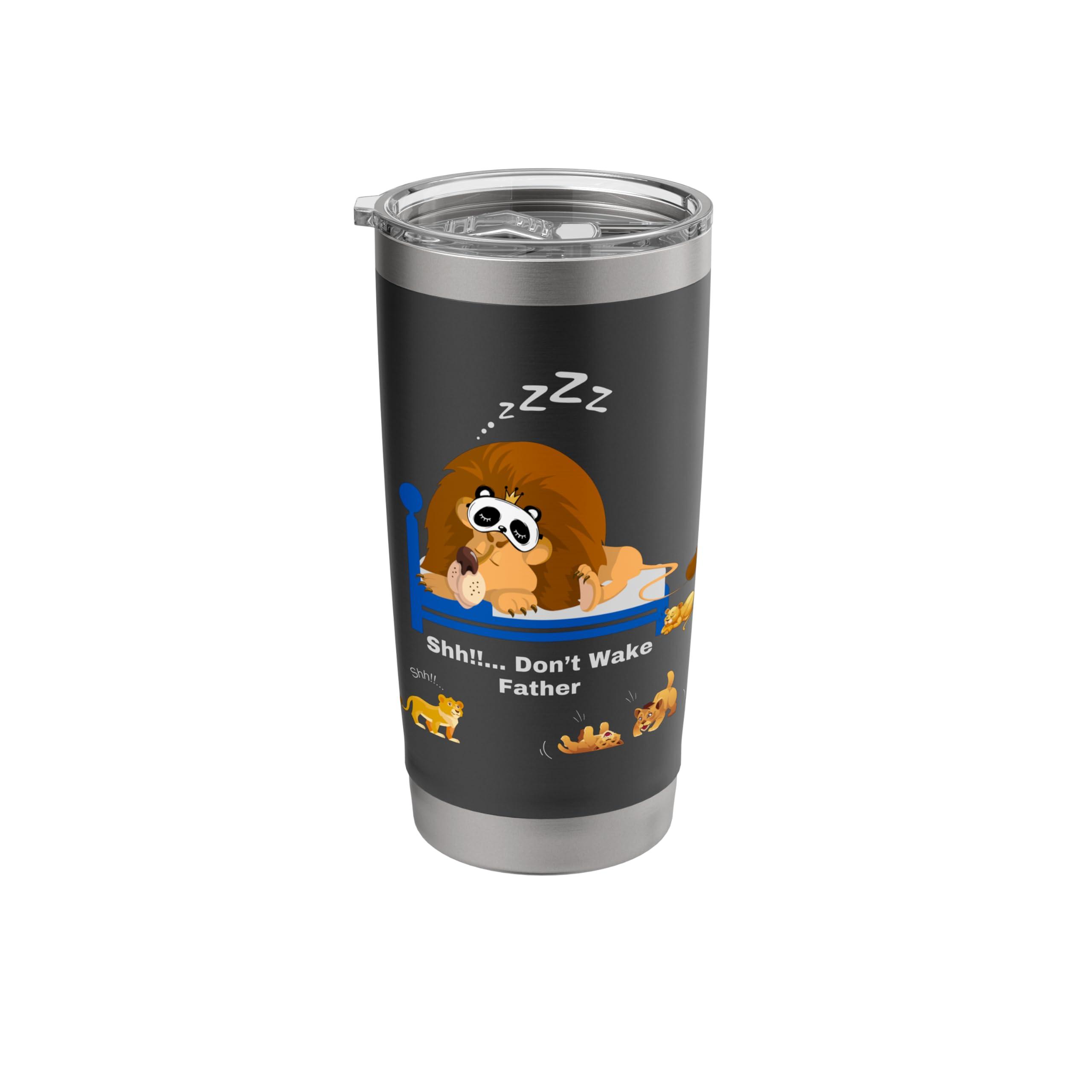 Lion Sleeping Father Gifts Father's Day Birthday Christmas Stainless Steel Insulated Tumbler