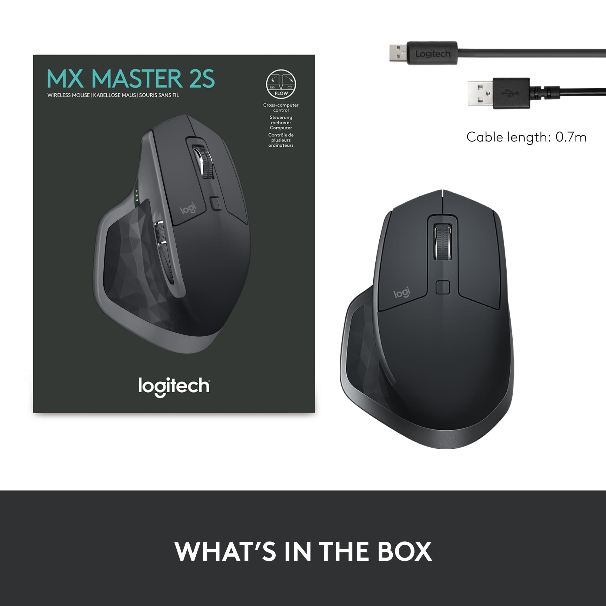 Logitech MX Master 2S Bluetooth Edition Wireless Mouse – Use on Any Surface, Hyper-Fast Scrolling, Ergonomic, Rechargeable, Control Up to 3 Apple Mac and Windows Computers - Graphite - Image 10