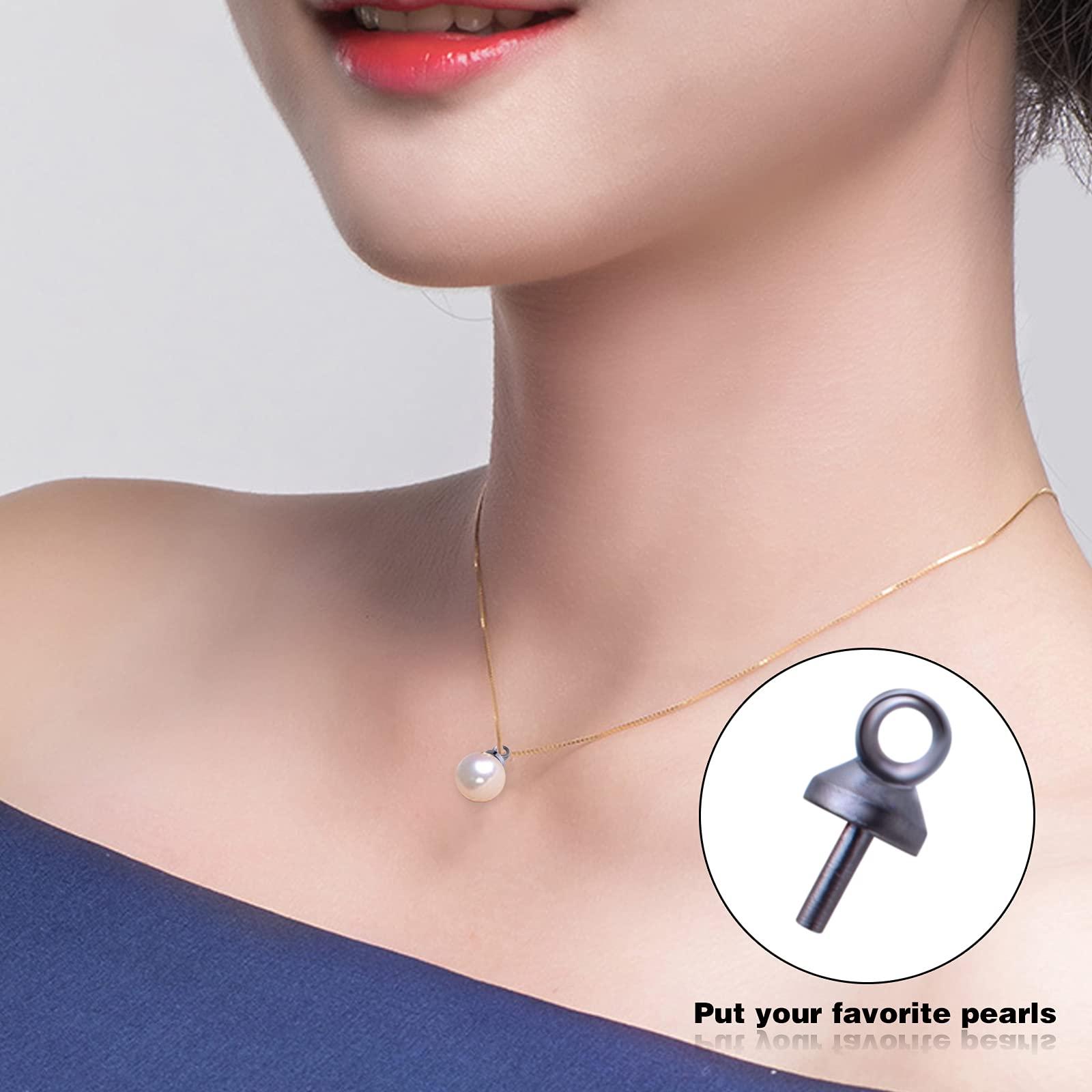100pcs Stainless Steel Cup Eye Pins Cup Pearl Eye Pin Bail Peg Pendants Small Cup Pearl Bails for Half Drilled Beads Charms Jewelry Making, 4 Colors, 7.5mm*3.8mm, Pin: 0.9mm - Image 6
