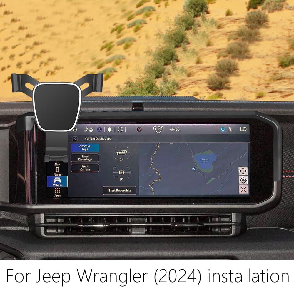 LUNQIN Car Phone Holder for Jeep Wrangler 2024 2025 Auto Accessories Navigation Bracket Interior Decoration Screen Mobile Cell Phone Mount Cellphone Smartphone case - Image 2