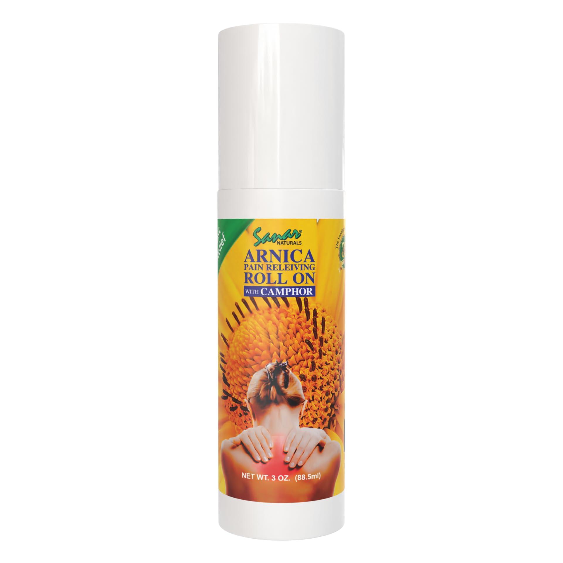 Sanar Naturals Arnica Roll On, 3 oz - Quick Pain Relief of Joint Pain, Muscle Pain, Muscle Soreness, Lower Back Pain and Neck Pain, Contains Menthol and Camphor, Non-Greasy
