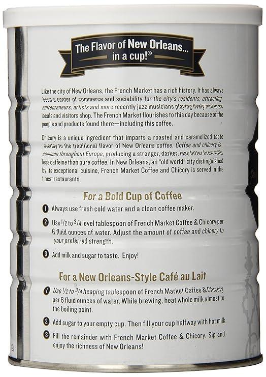 French Market Coffee & Chicory Restaurant Blend Medium-Dark Roast Ground Coffee, 12oz Can (Pack of 1) - Image 2