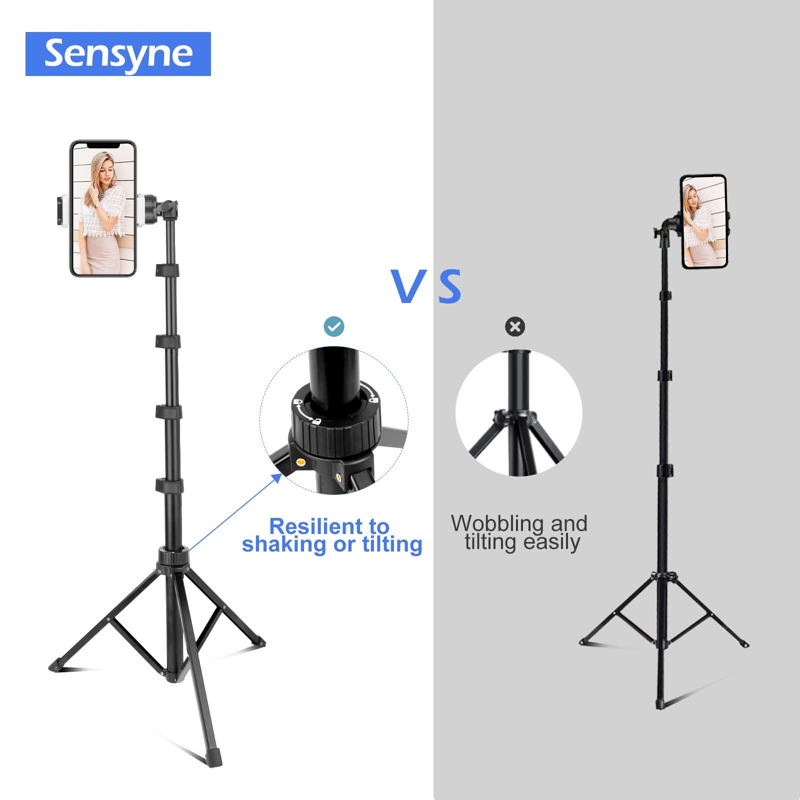 Sensyne 67" Phone-Tripod, Extendable Cell Phone Tripod Stand & Selfie Stick with Wireless Remote and Phone Holder, Compatible with iPhone Android Phone, Camera - Image 6
