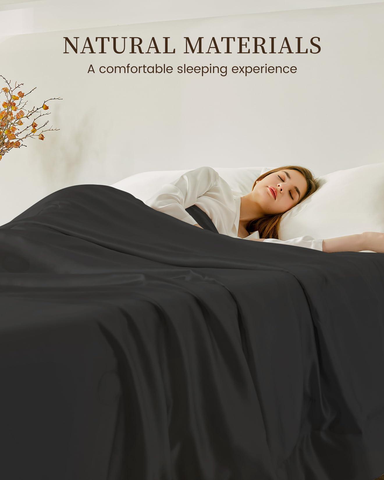 THXSILK Silk Blanket, 100% Mulberry Silk Cooling Throw, Soft and Lightweight Blanket for Bedroom, Sofa, Travel, All-Season (Black, Queen) - Image 8