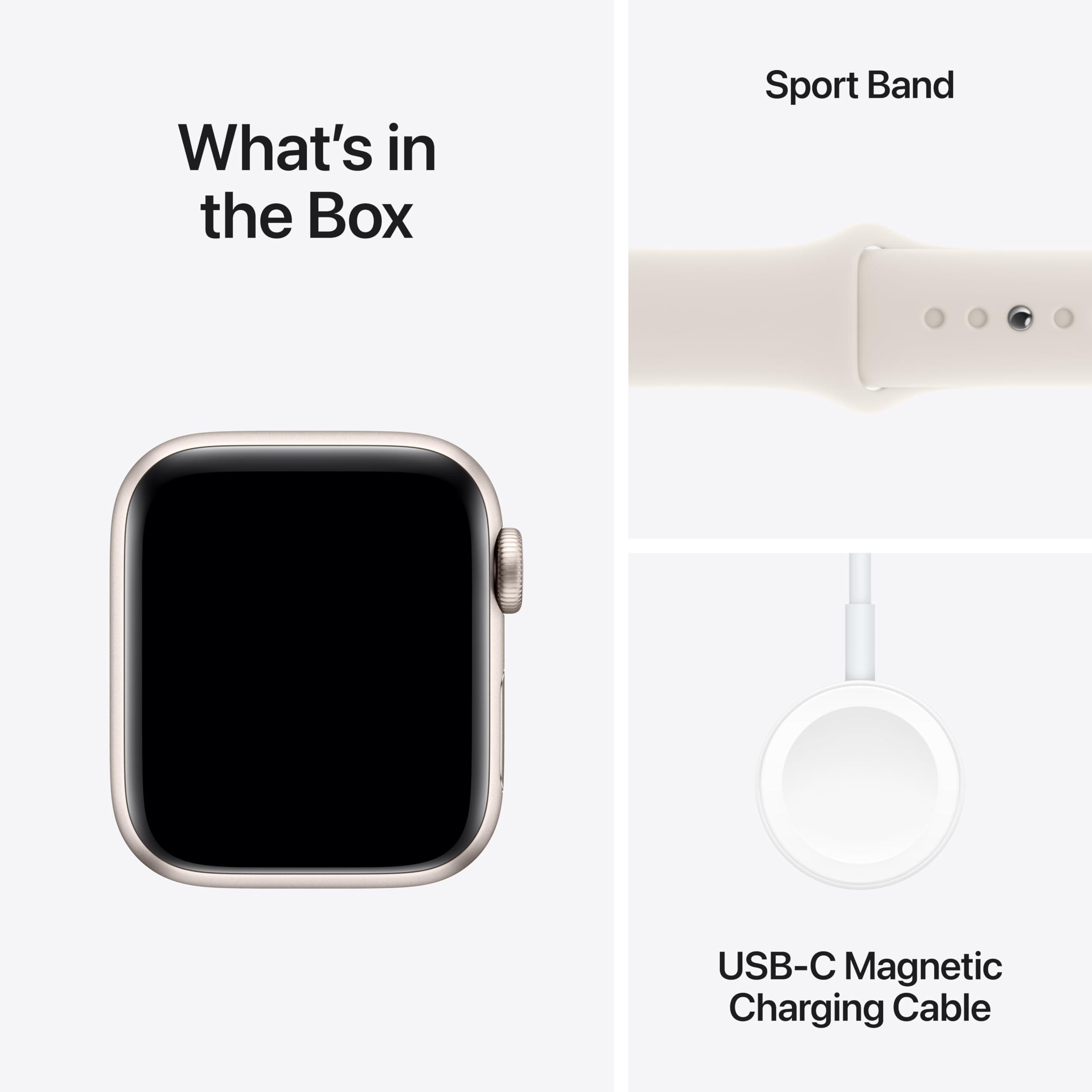 Apple Watch SE (2nd Gen) [GPS 40mm] Smartwatch with Starlight Aluminum Case with Starlight Sport Band S/M. Fitness & Sleep Tracker, Crash Detection, Heart Rate Monitor - Image 6