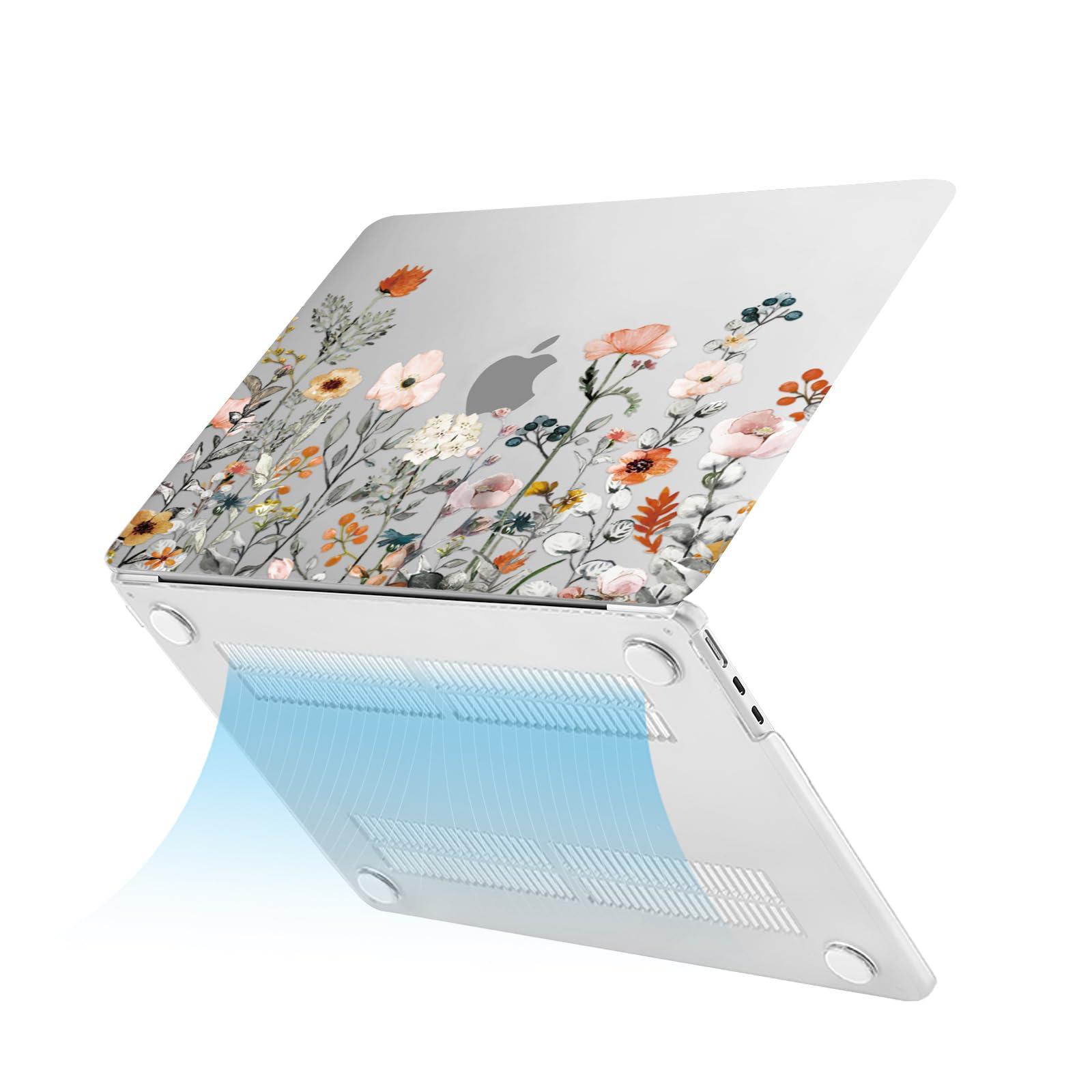 MOSISO Compatible with MacBook Air 13 inch Case 2025-2022 M4 A3240 M3 A3113 M2 A2681, Plastic Garden Flowers Hard Shell&Keyboard Cover&Screen Film Compatible with MacBook Air 13.6 inch, Transparent - Image 4