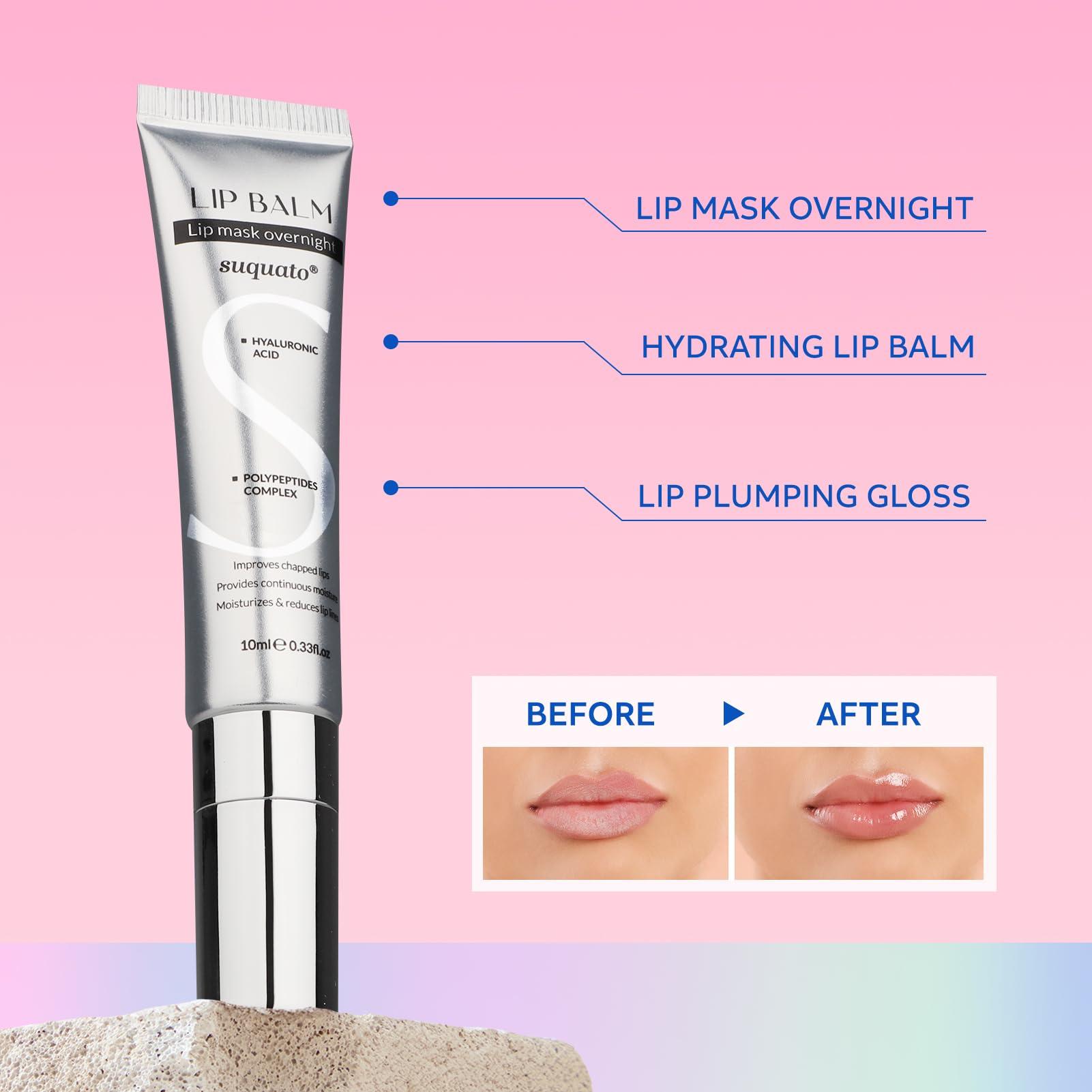 Peptide Lip Treatment Butter Balm: Mini Plumping Gloss Set for Dry Care, With Hyaluronic Acid and Mask Overnight for Glowy Skin, Travel Size Night Hydrating Balm - Image 2