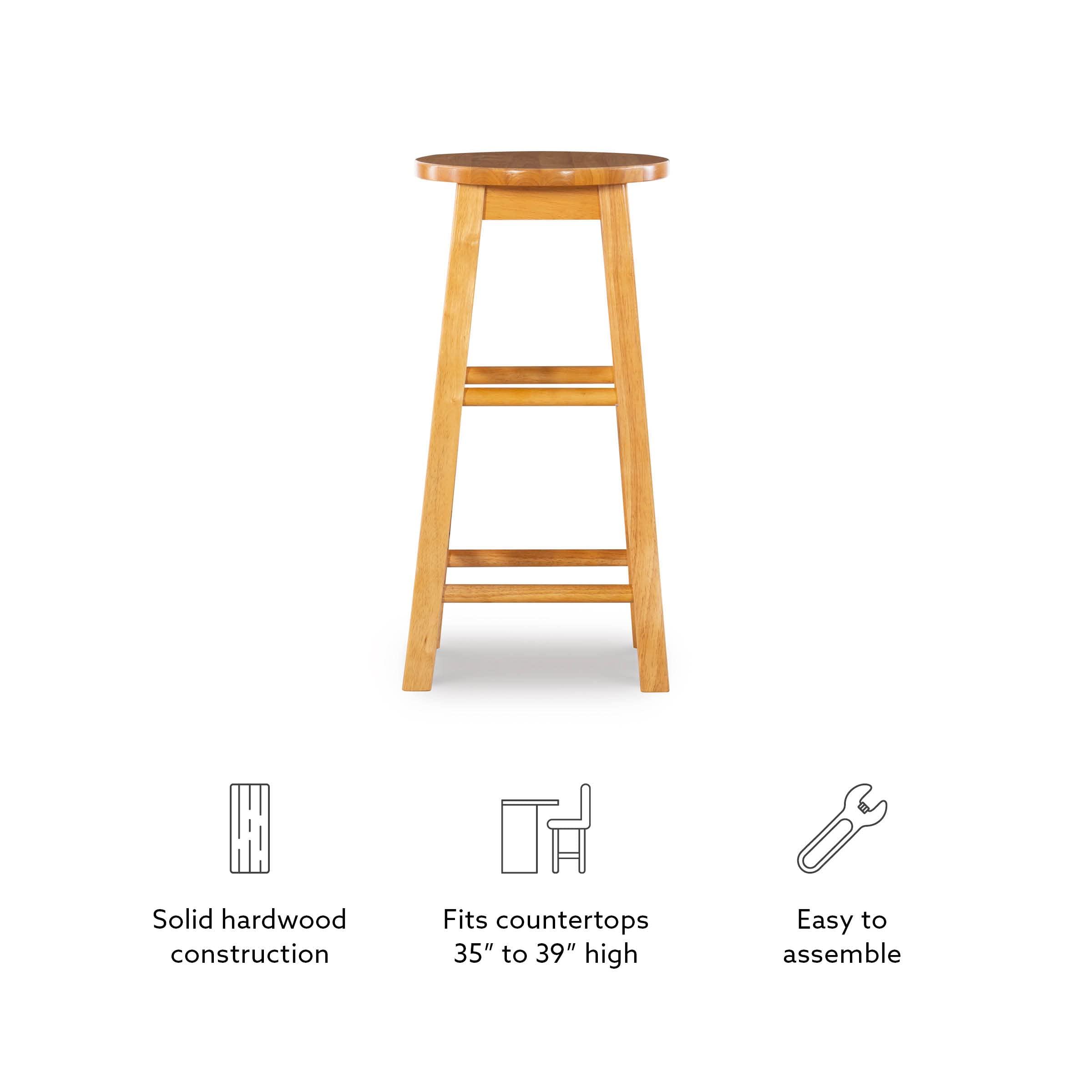 Linon Natural Barstool with Round Seat, 24-Inch - Image 14