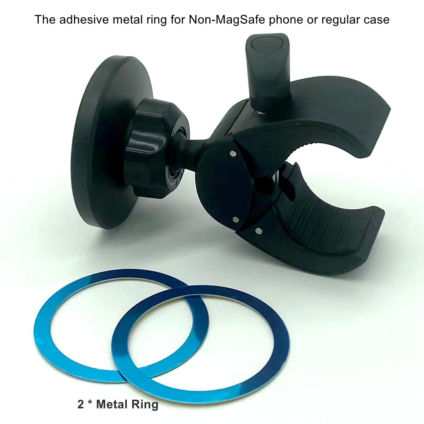 DHYSTAR Magnetic Cell Phone Holder Mount for Indoor Exercise Bike Compatible with Peloton,Treadmill, Elliptical,Gym Equipment,Golf Push Cart,Stroller,Compatible with MagSafe iPhone Smartphones - Image 4