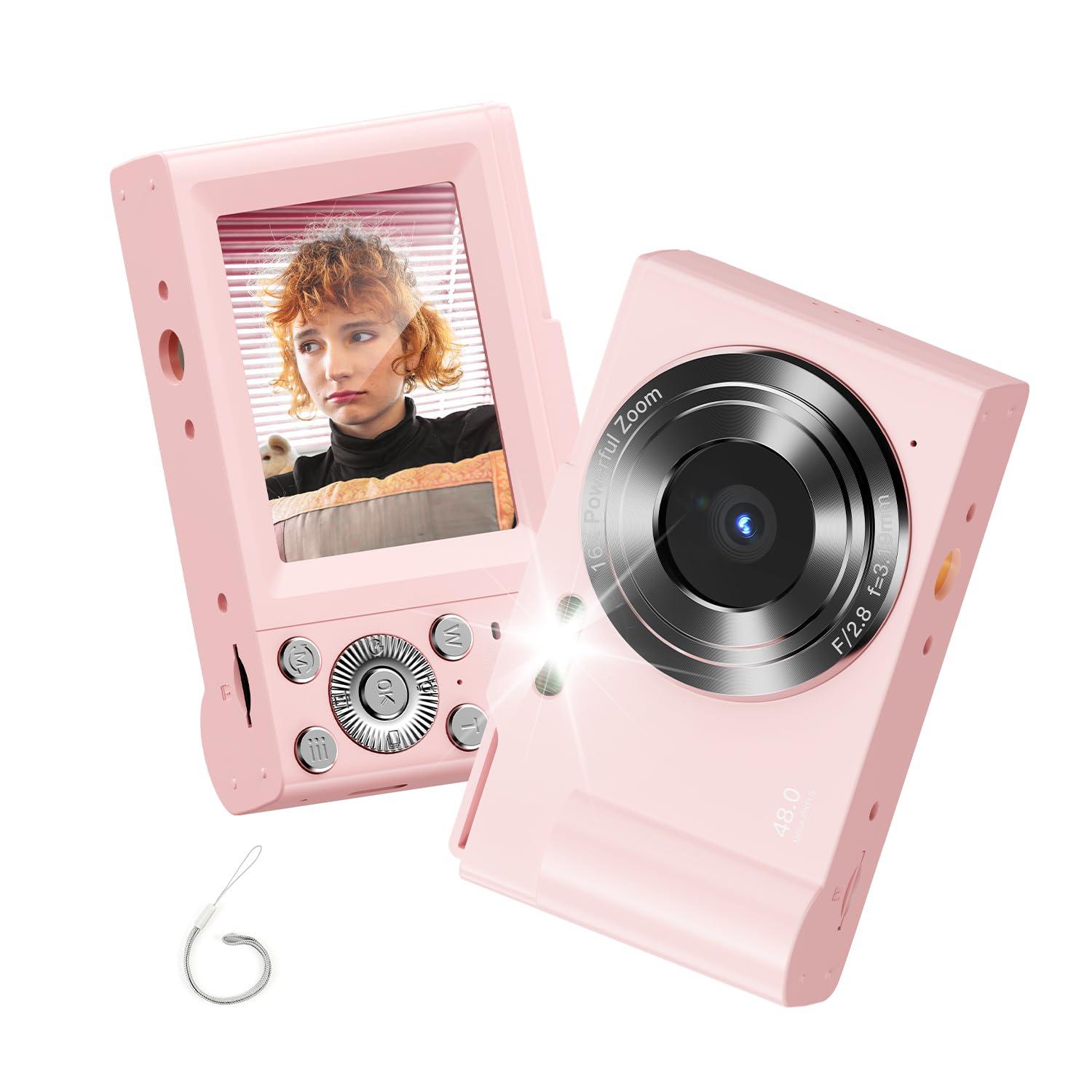 Digital Camera, FHD 1080P Kids Point and Shoot Camera with 16X Digital Zoom, Anti-Shake, Flash, 32GB Card, Portable Compact Travel Camera for Boys, Girls (Pink) - Image 8