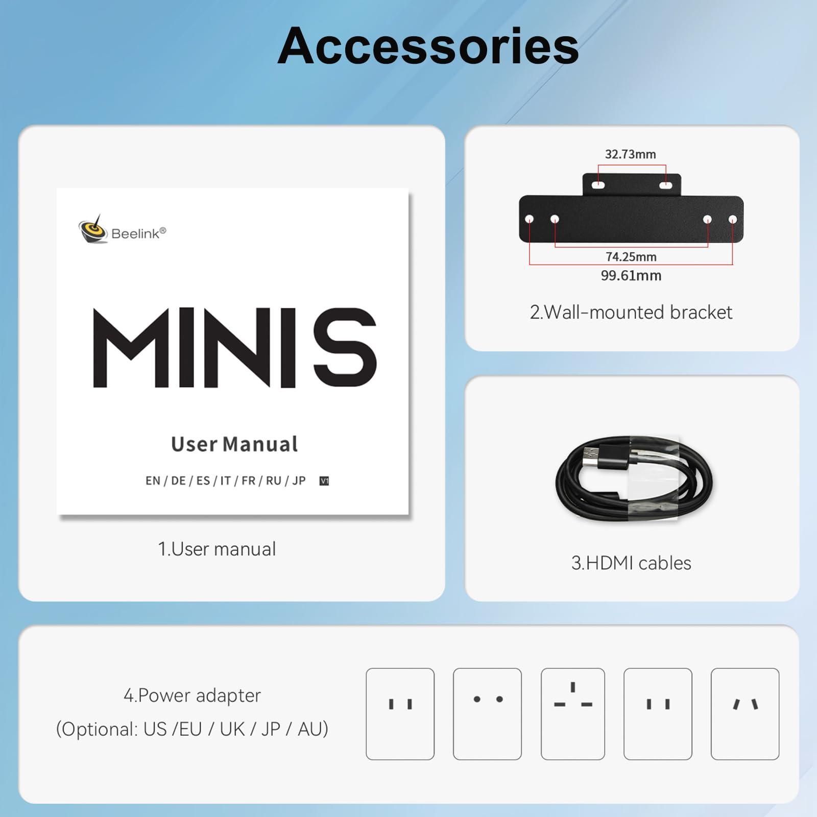 Beelink Mini S13 Mini PC,13th Intel Twin Lake-N150 (up to 3.6GHz, Upgraded N100), 16GB DDR4 500GB M.2 SSD, Mini Desktop Computer Support 4K Dual Display/USB 3.2/WiFi 6/BT 5.2 for HTPC/Office/Business - Image 9