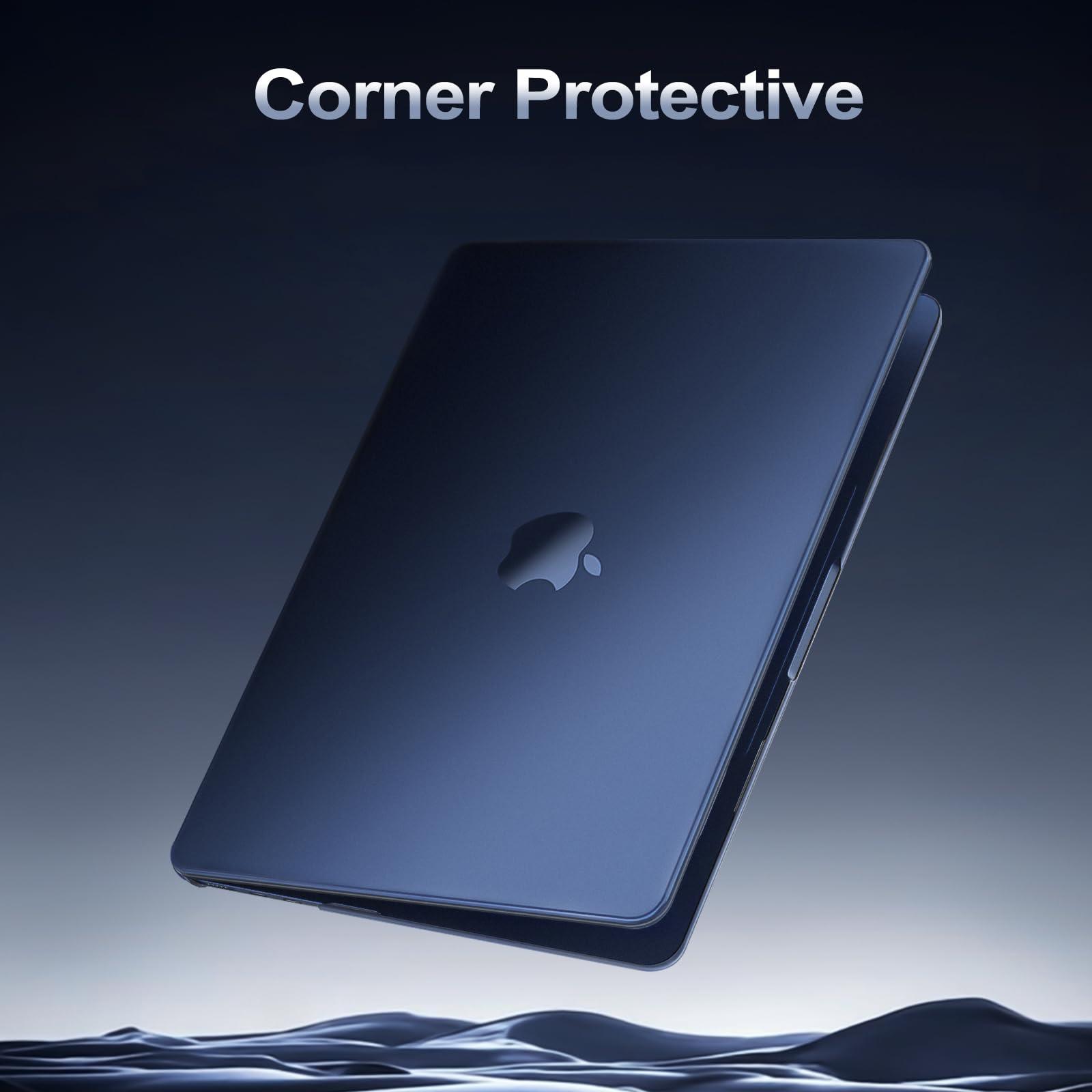 MOSISO Compatible with MacBook Air 13 inch Case 2025 2024 2023 2022 M4 A3240 M3 A3113 M2 A2681,100% Match Official Color,Slim Hard Case&Keyboard Cover&Screen Film for MacBook Air 13.6, Midnight Clear - Image 4