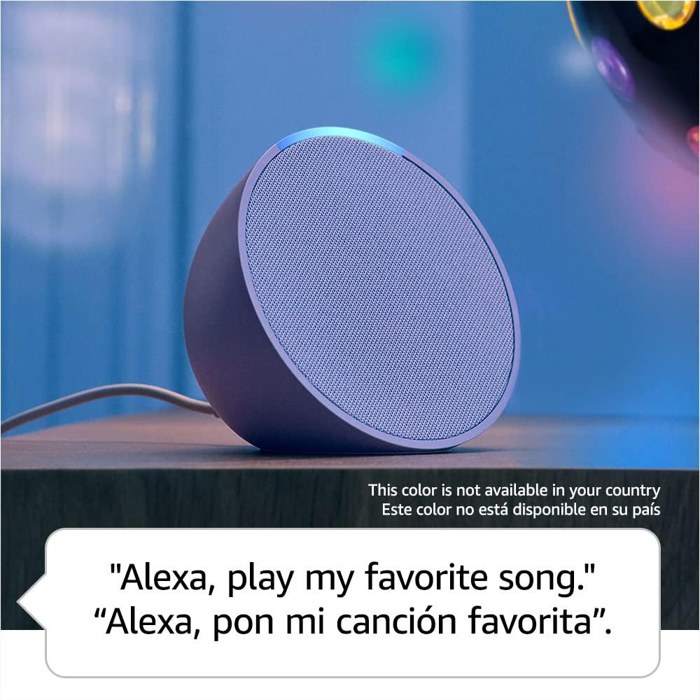 Echo Pop | Full sound compact smart speaker with Alexa | | International Version with EU Power Adaptor | Charcoal - Image 2