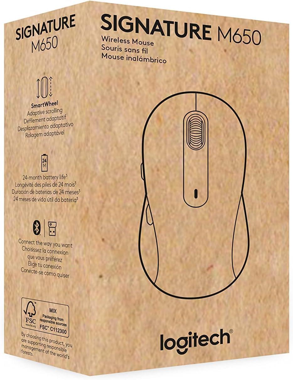 Logitech Wireless Mouse Signature M650 - Small to Medium Sized Hands, Right Handed, 2-Year Battery, Silent Clicks, Customizable Buttons, Bluetooth, PC/Mac?Chromebook - Black - Image 11