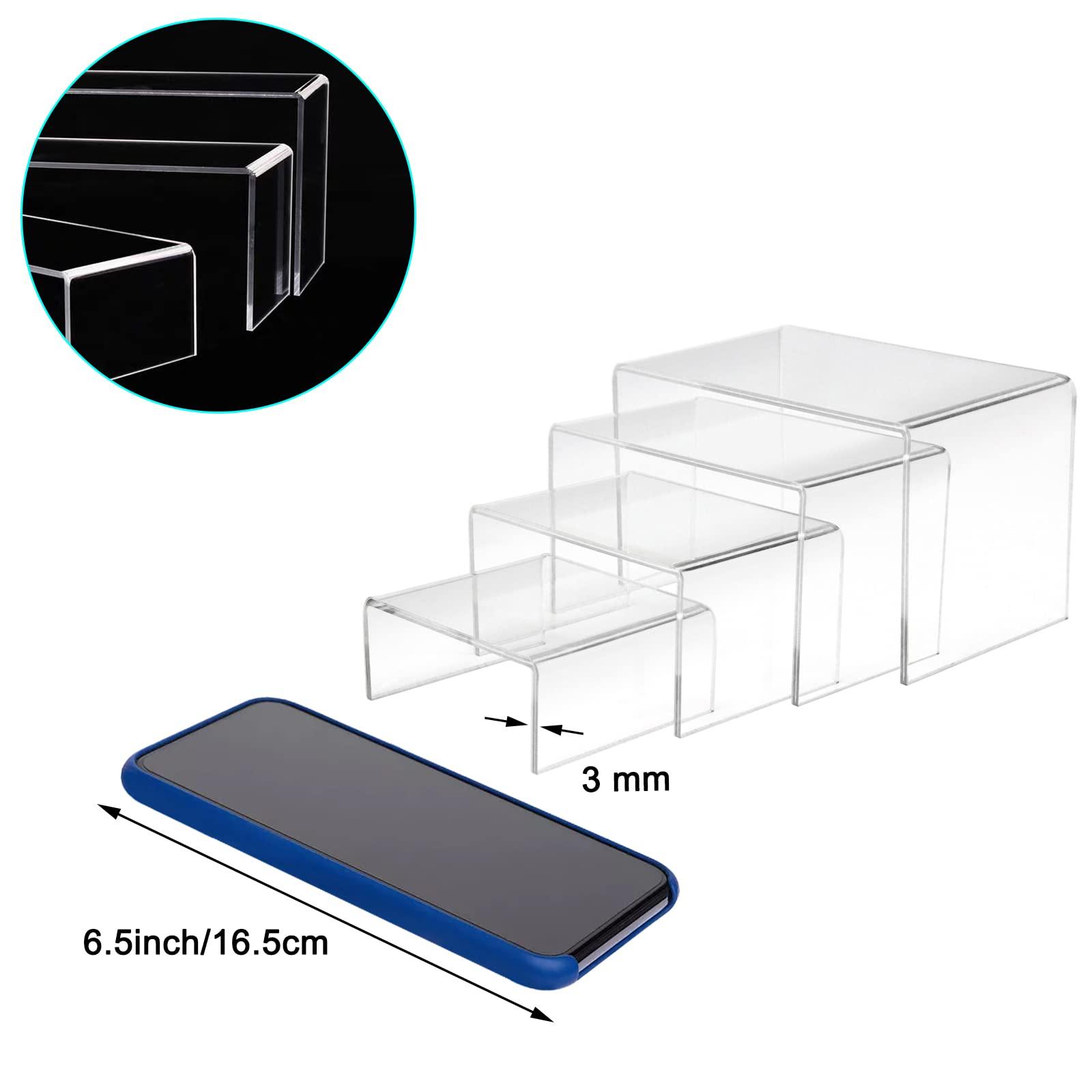 8Pcs Acrylic Display Risers(6",5",4"3") Clear Product Stand,Cupcakes Holder Dessert Display Transparent Showcase Stands, Candy Bar Risers, Acrylic Lifts Display for Figures - Image 3