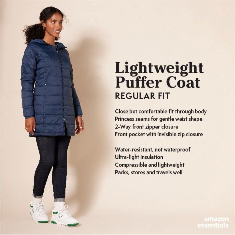 Amazon Essentials Women's Lightweight Water-Resistant Packable Hooded Puffer Coat (Available in Plus Size) - Image 2