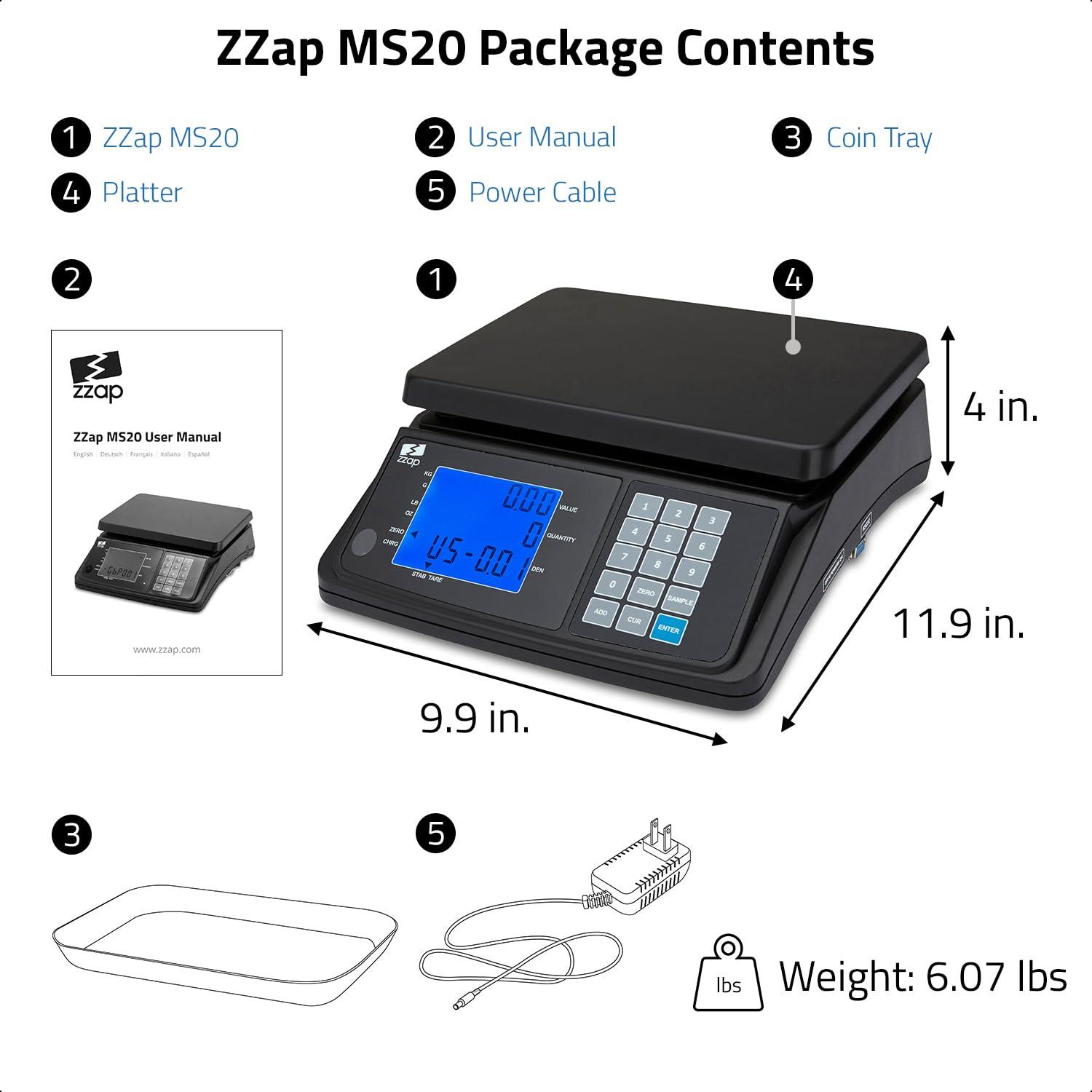 ZZap MS20 Coin Counting Scale - Money Cash Currency Weighing Machine - Image 9