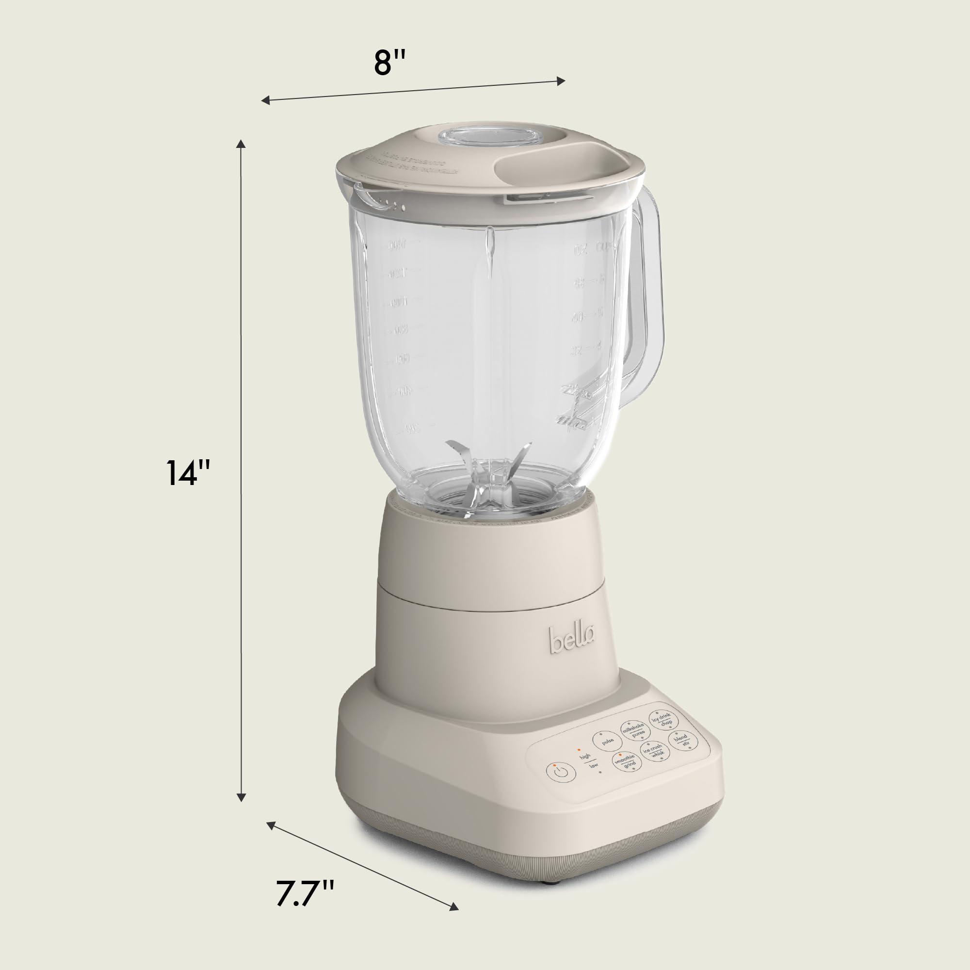bella 10 Speed Countertop Blender, Juicer & Smoothie Maker, Fits-anywhere™ Kitchenware, Slim Flip & Store Design, Dishwasher Safe 48oz Capacity Pitcher & Lid, Stainless Steel Blade, 450 Watt, Oatmilk - Image 2