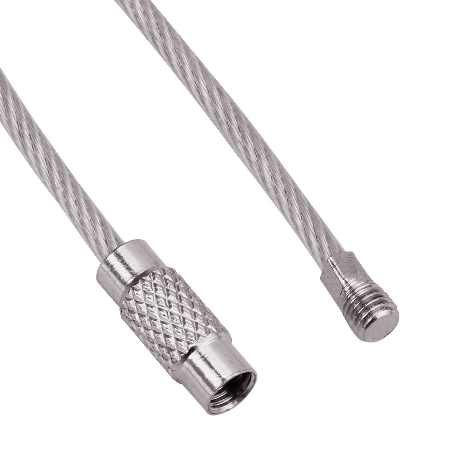 Wisdompro Keychain, 12 Pack of 4.3 Inches Stainless Steel Wire Ring 2mm Cable Loop Rings for Hanging Luggage Tag, Keys and ID Tag Keepers - Silver - Image 4