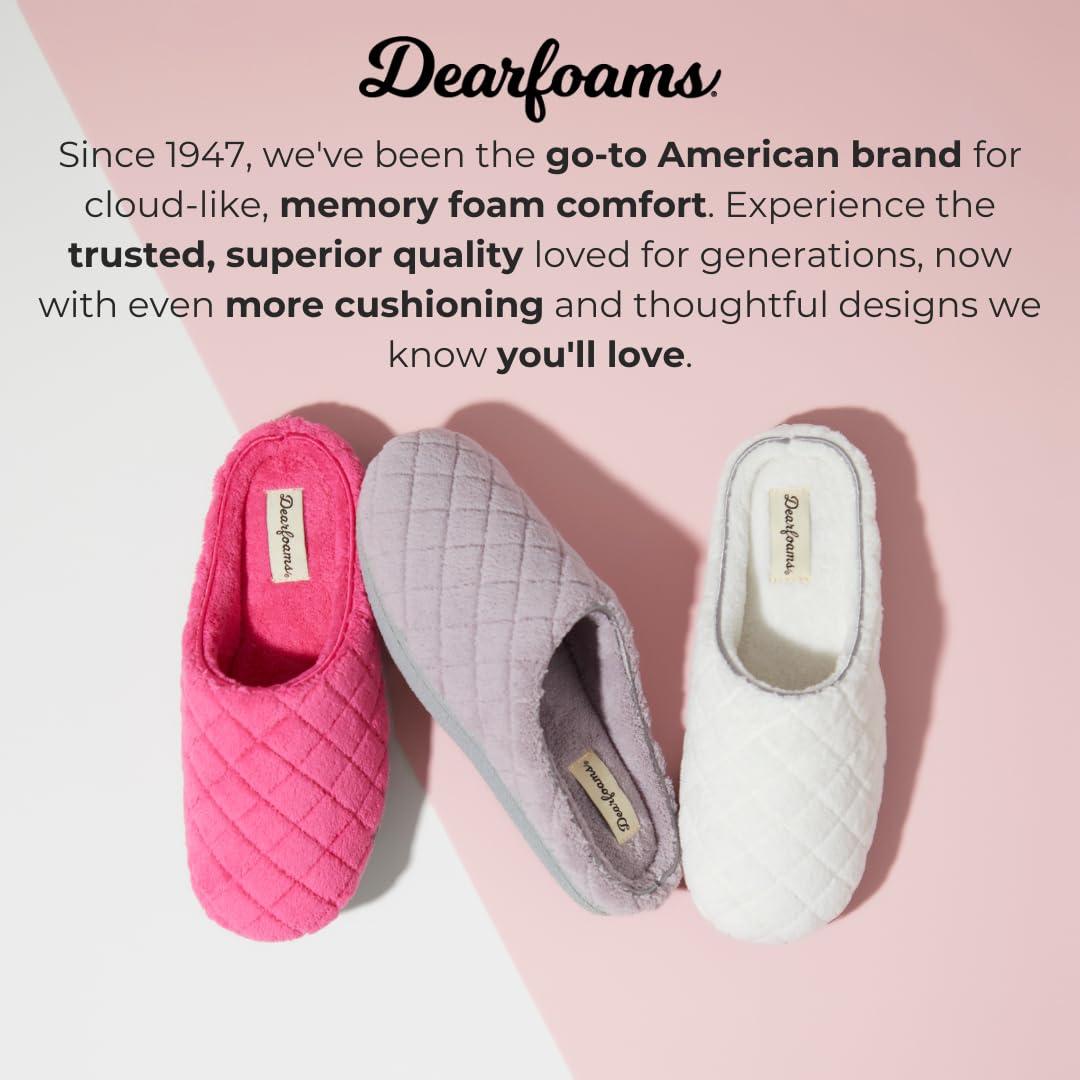 Dearfoams Women's Leslie Quilted Terry Clog with Wide Widths Slipper - Image 4