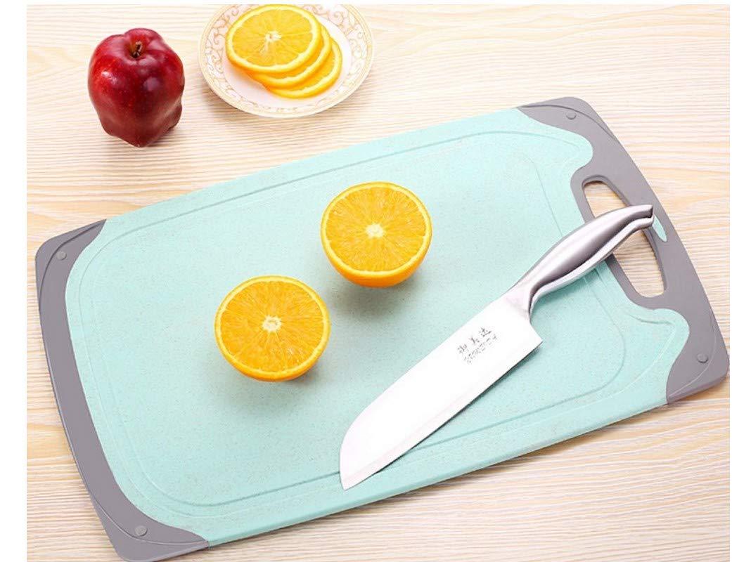 FLYINGSEA Cutting Boards For Kitchen, Anti-Skid Eco-Wheat Straw Vegetable Board Set (3 Pcs), Dishwasher Safe (Light green) - Image 2