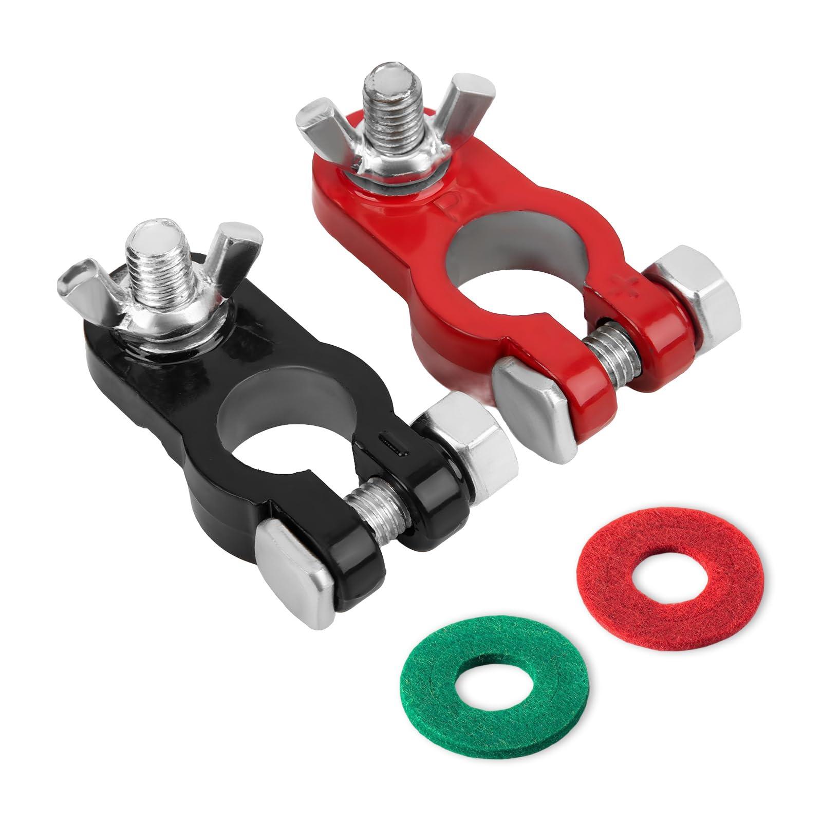 Wevdn Battery Terminal Connectors, Negative & Positive Battery Cable Terminals with Anti Corrosion Washers, Battery Post Connector Clamps for Car Truck Boat, Car Accessories