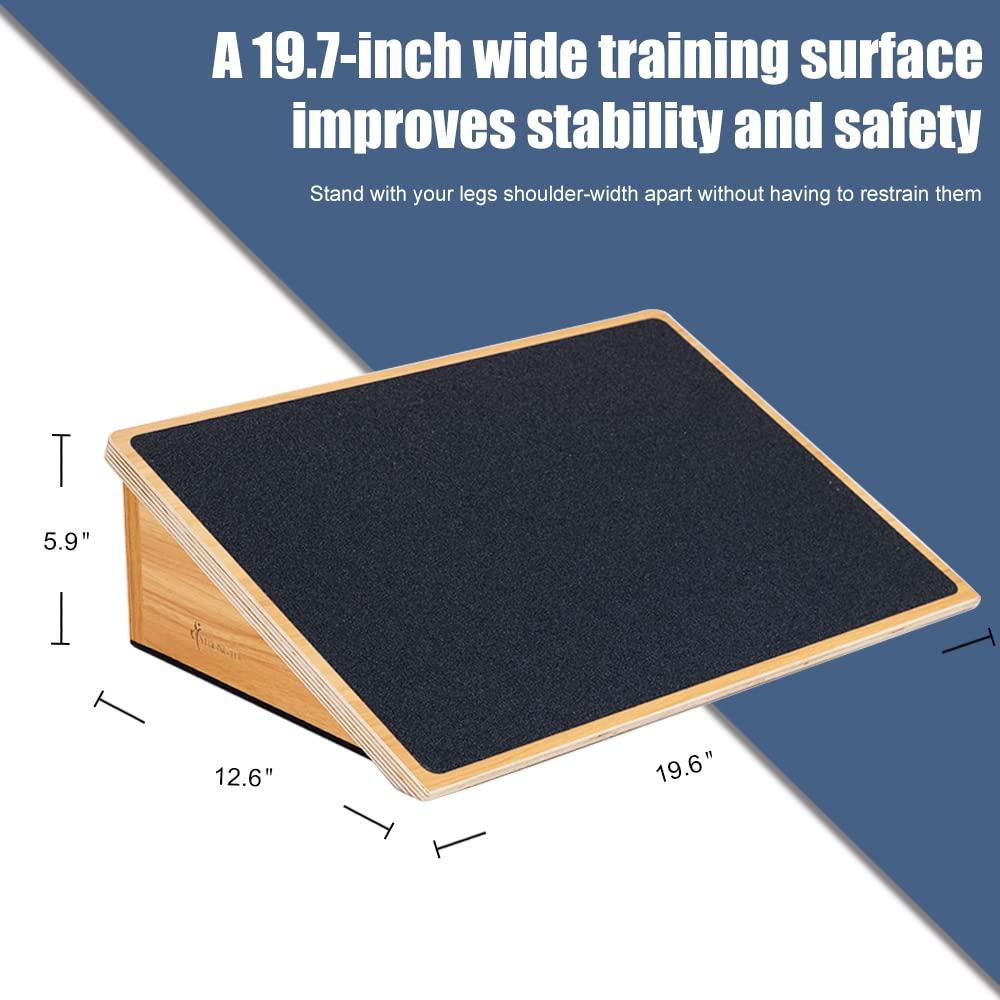 StrongTek Slant Board for Knees Over Toes, Training Incline Board for Squats, 1000 Lbs Weight Capacity, Wooden Incline Boards with Non-Slip Surface for Calf Stretch, Weightlifting, Fitness - Image 2
