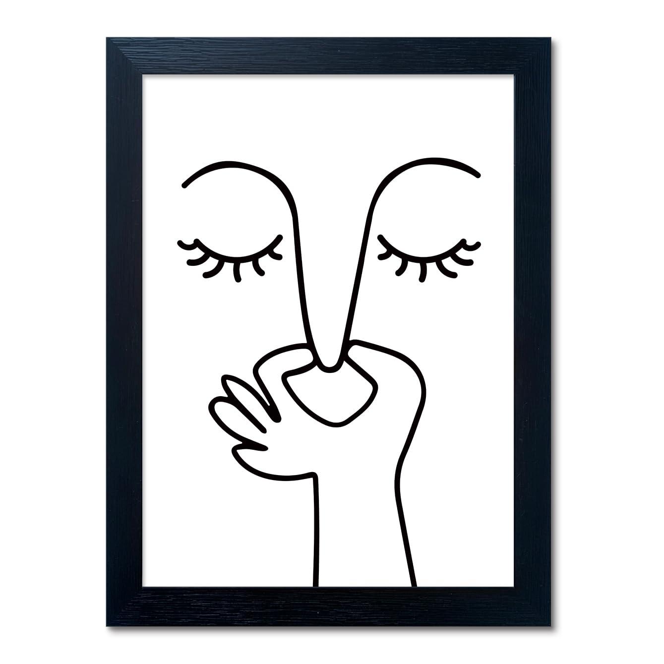 AIANHUA Black and White Bathroom Wall Decor Bad Smell Humorous Wall Art Funny Guest Toilet Picture Print Painting Modern Minimalistic Bathroom Sign